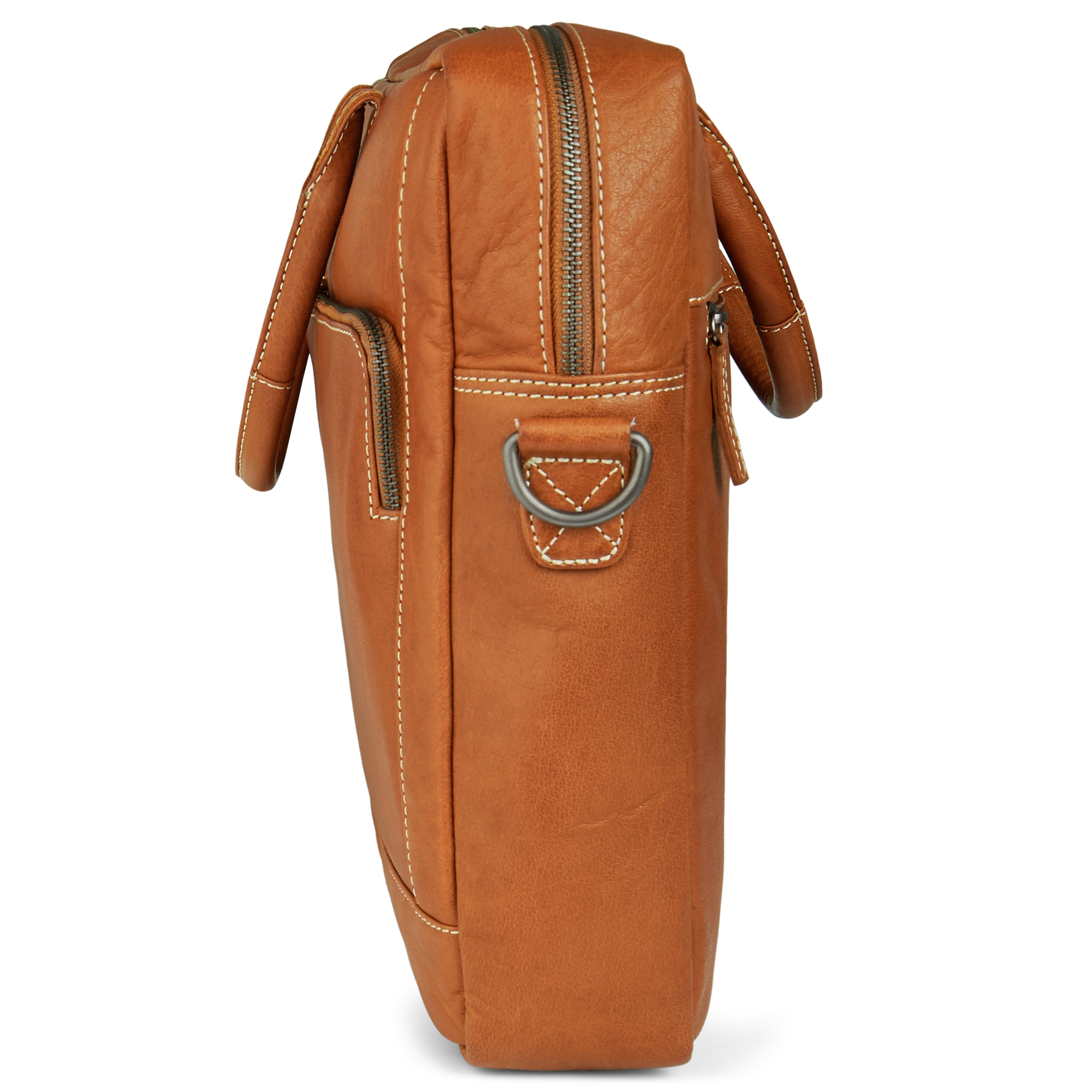 Oxford Classic Tan Laptop Leather Bag - 4