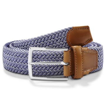 Vincio | Blue and White Elastic Belt