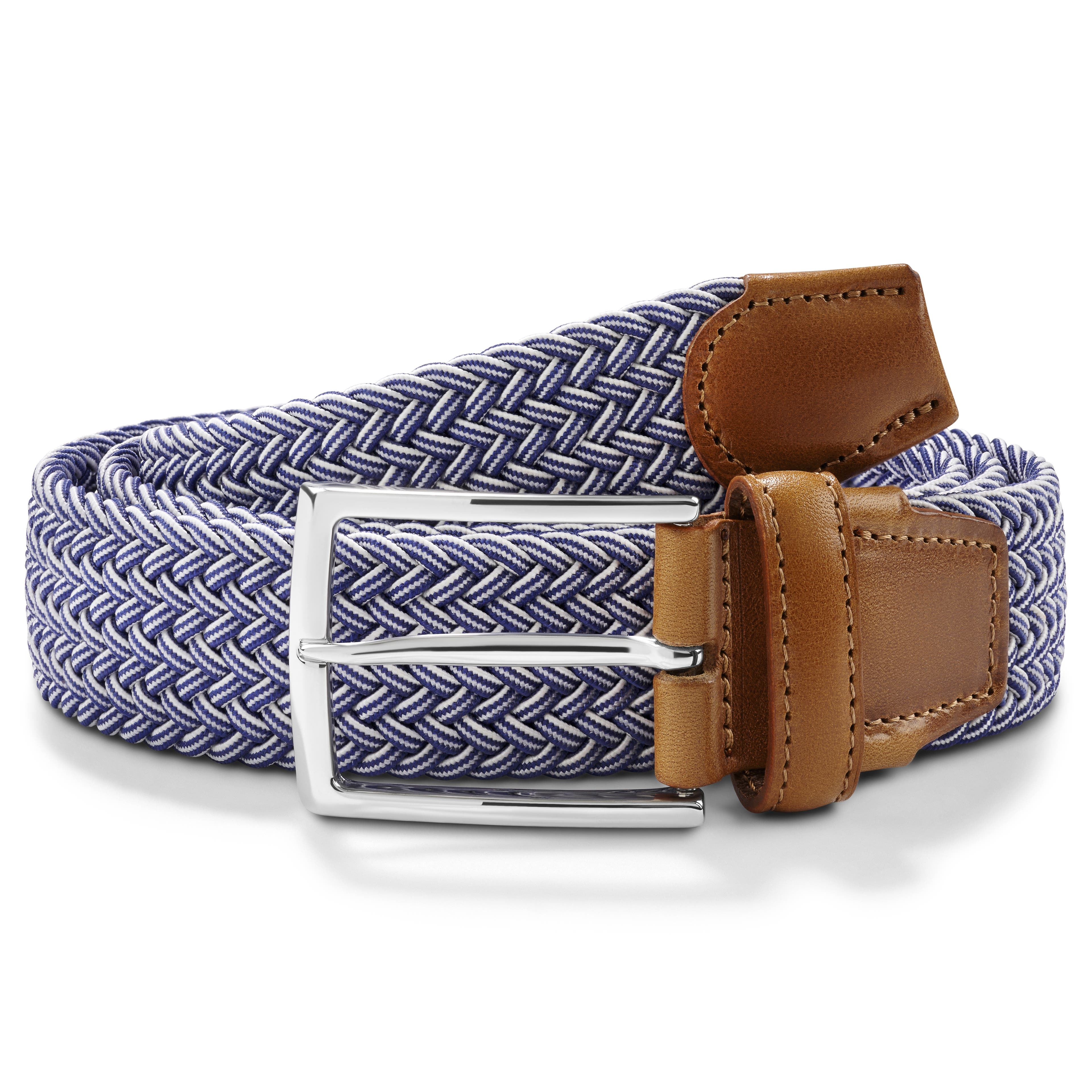 Vincio | Cinturón elástico azul y blanco
