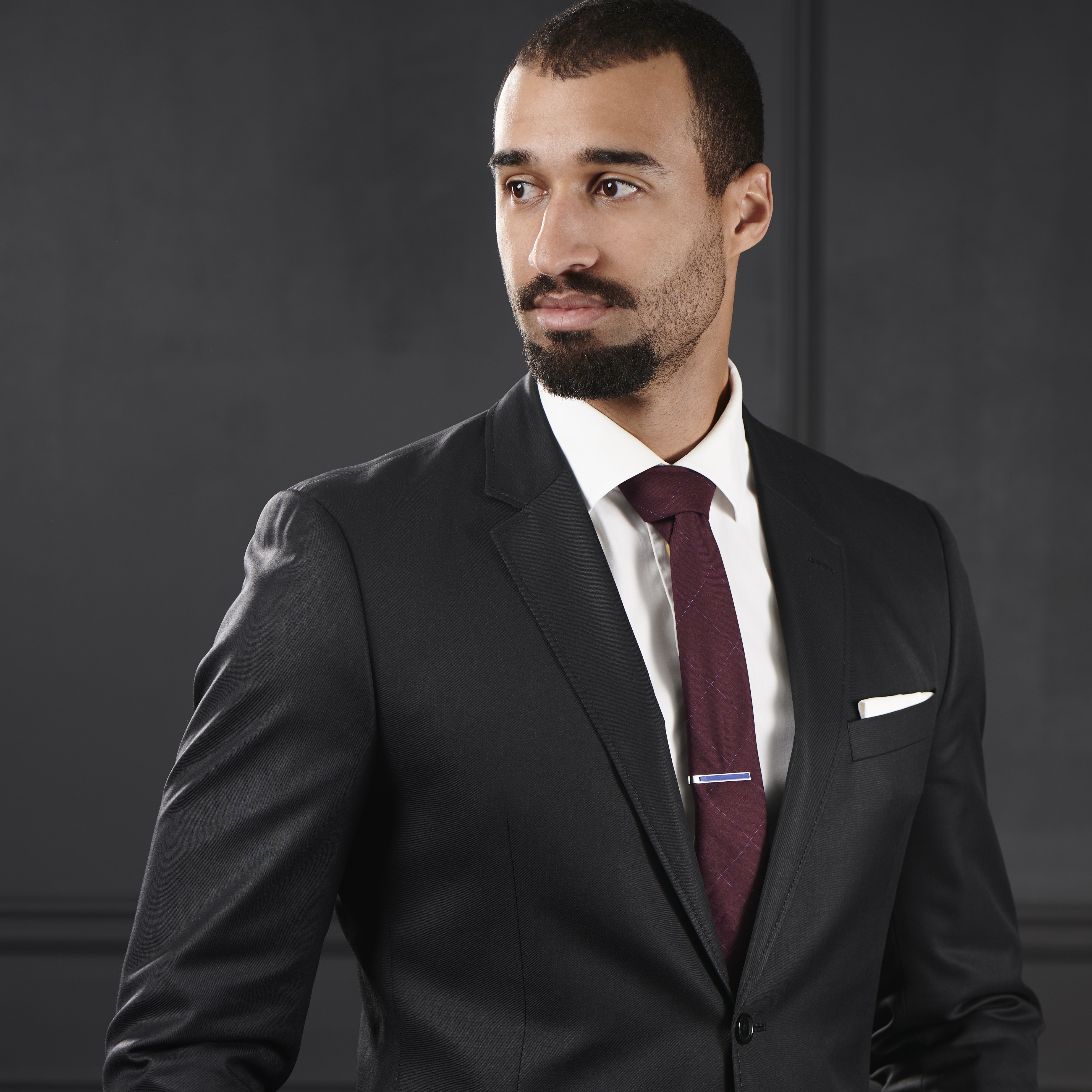 Burgundy Checkered Tie - 6