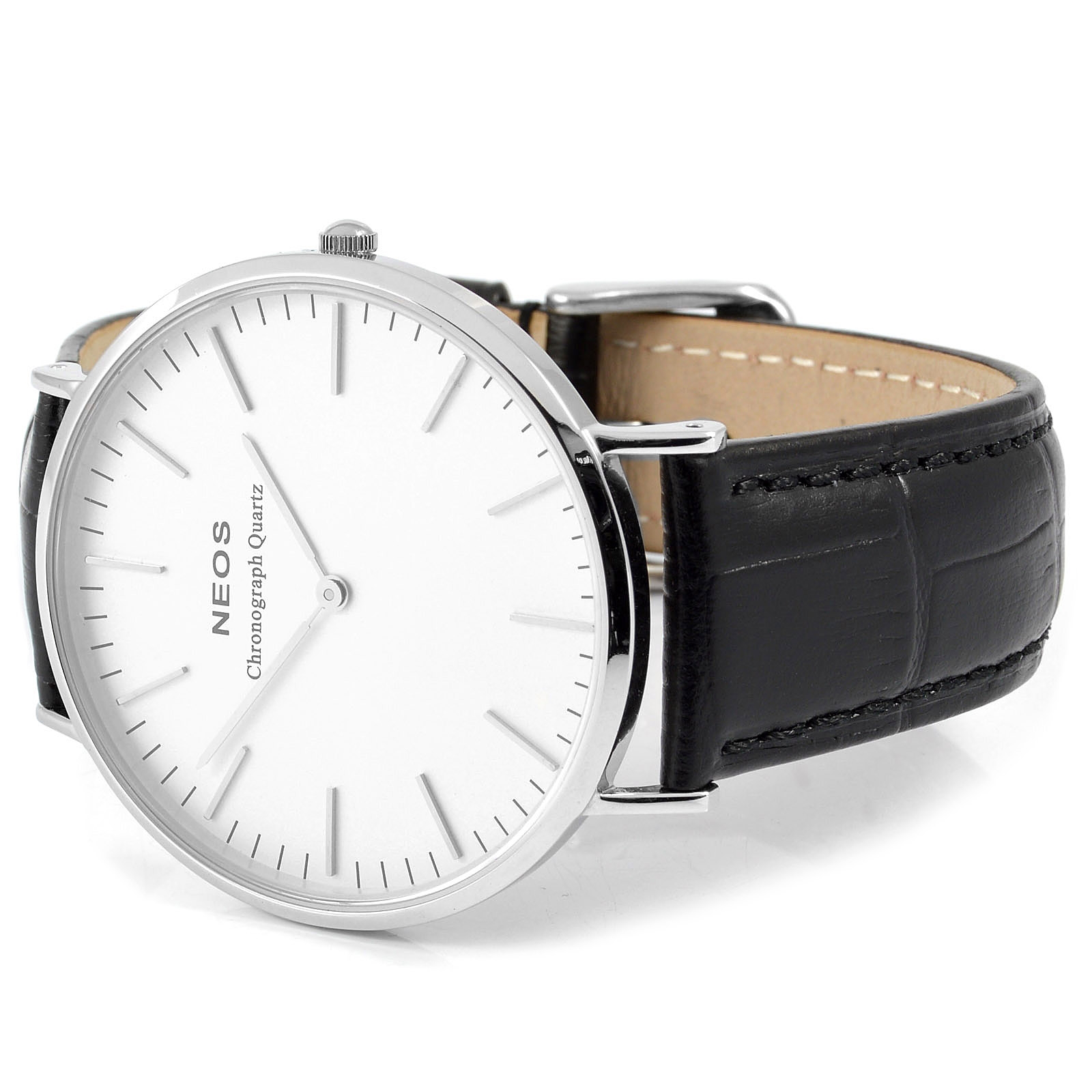 Zwart Wit Klassiek Saffier Horloge - 2