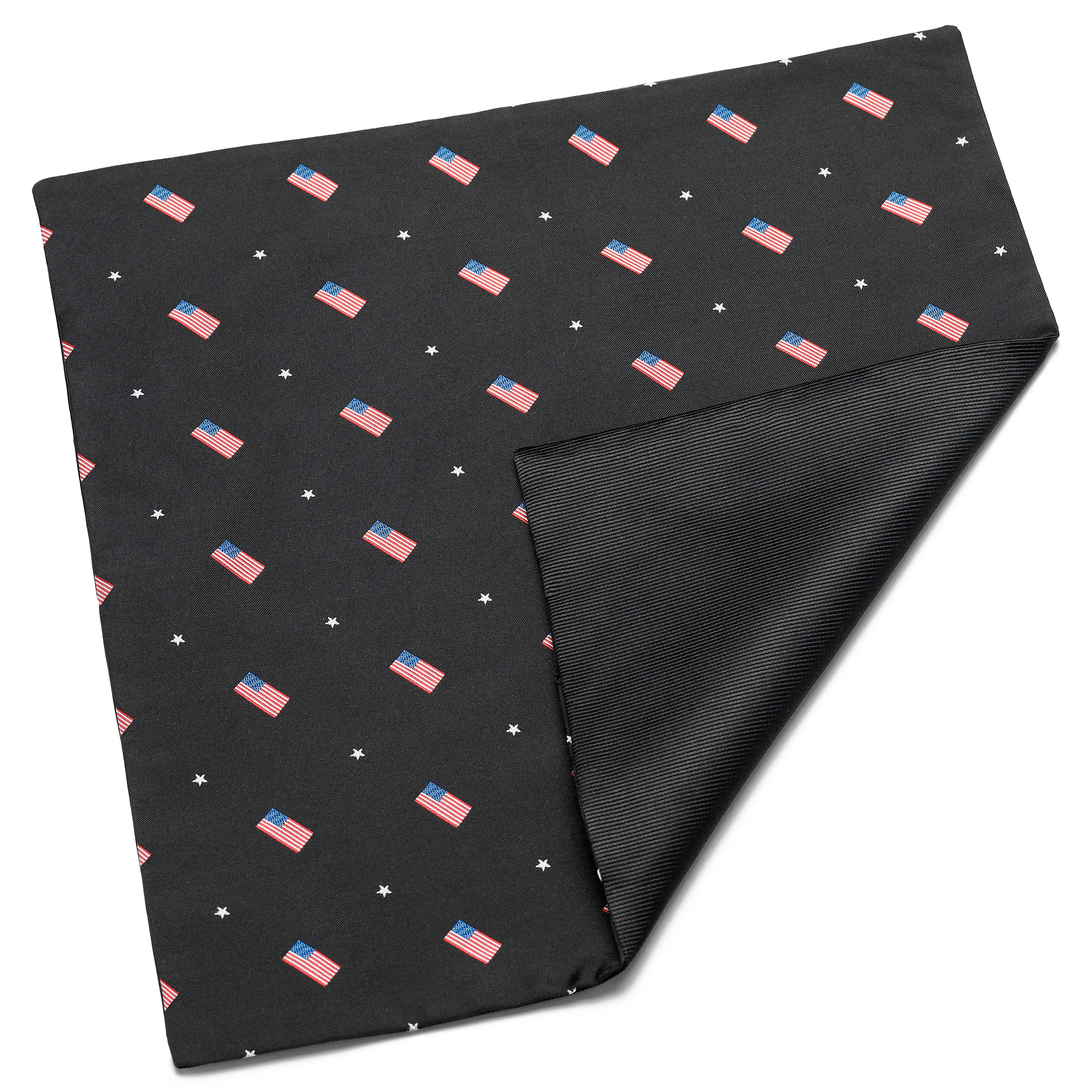 Black American Flag Pattern Pocket Square - 4