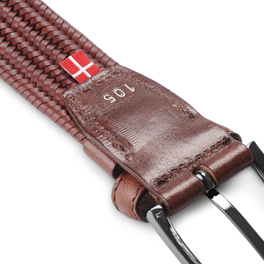 Lindenmann Cintura In Pelle Pieno Fiore Uomo – Marrone, Fibbia Ad Ardiglione Opaca, Ideale Per Jeans E Casual