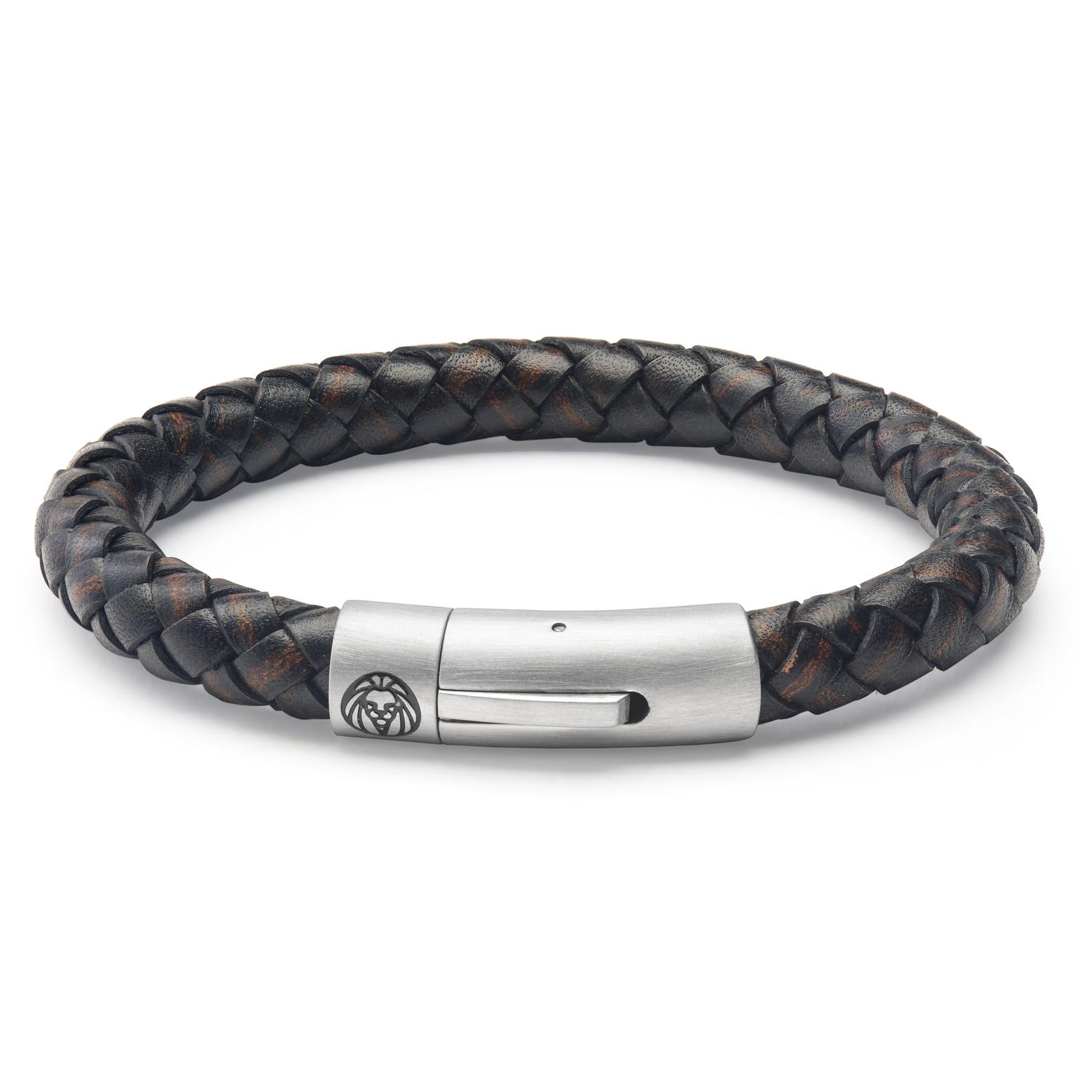 Collins | 8 mm Brunt Vævet Læder Armbånd Collins | 8 mm Brunt Vævet Læder Armbånd