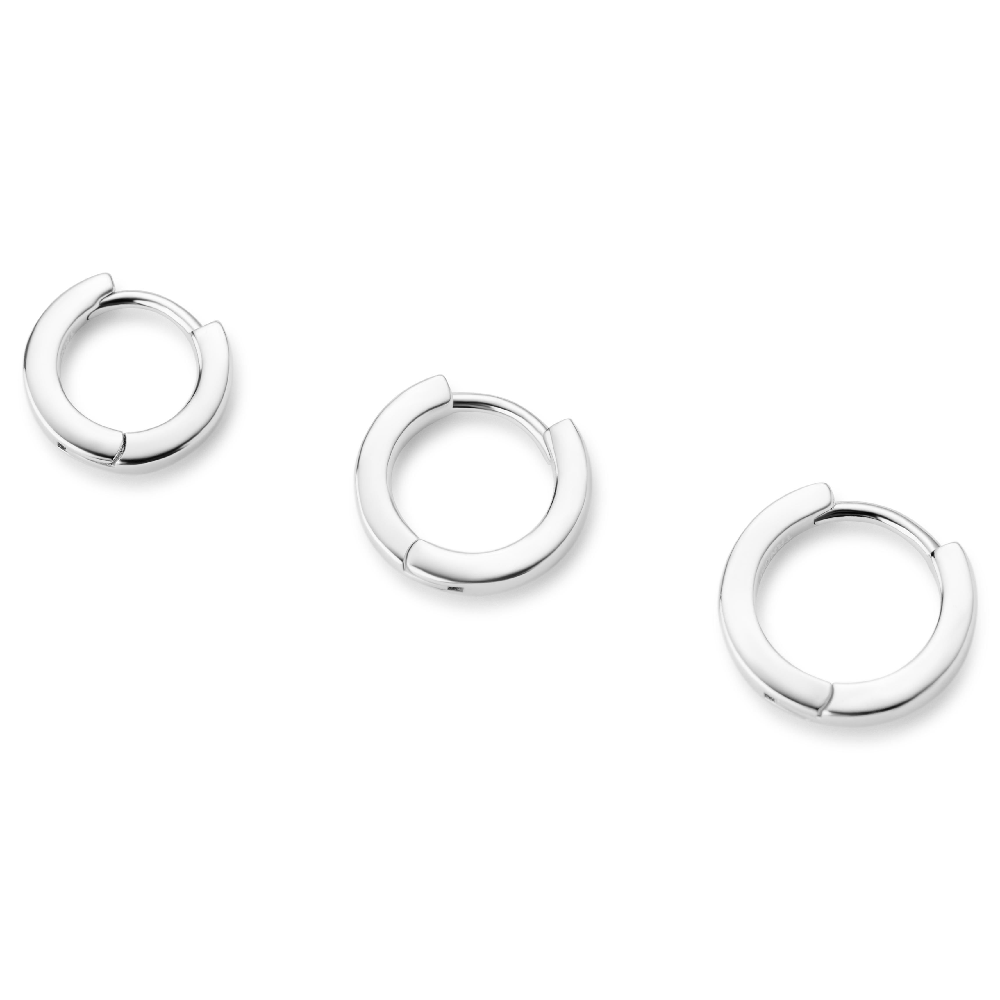 Huggie | Thin 6 mm Sterling Silver Flat Hoop Earring - 4