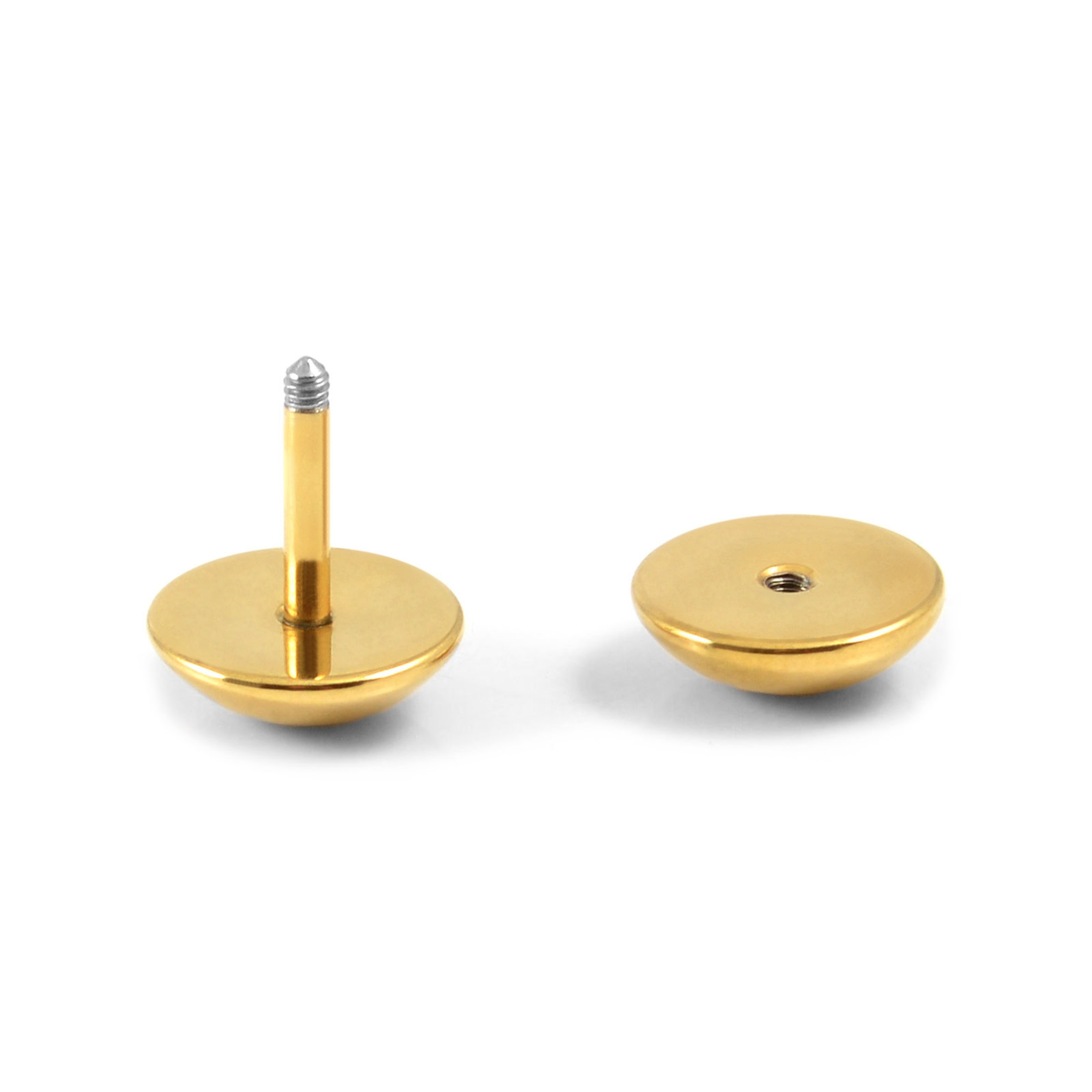 Sentio | 1/3" (8 mm) Round Gold-Tone Stud Earring - 4