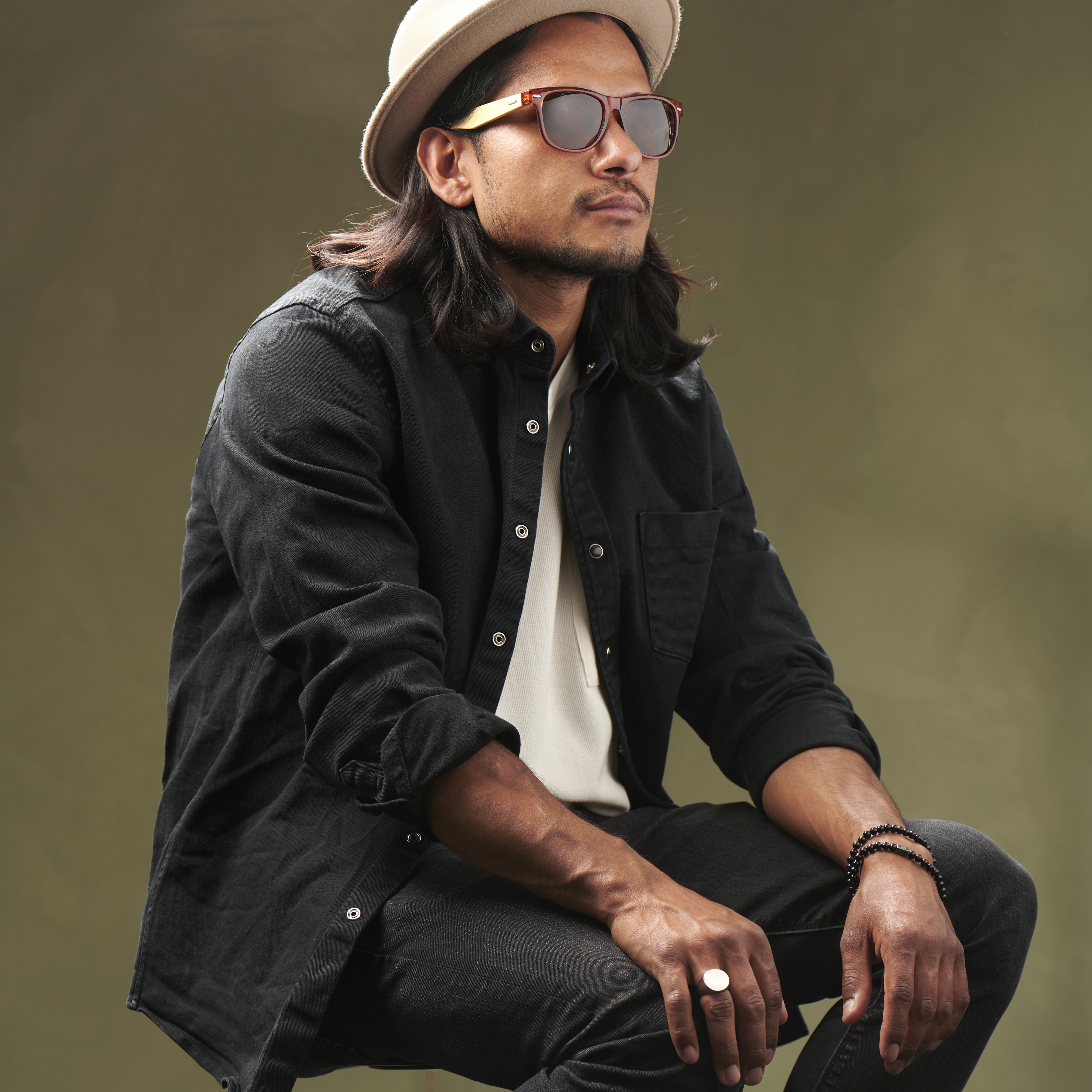 Bruine Bamboehouten Zonnebril - 5