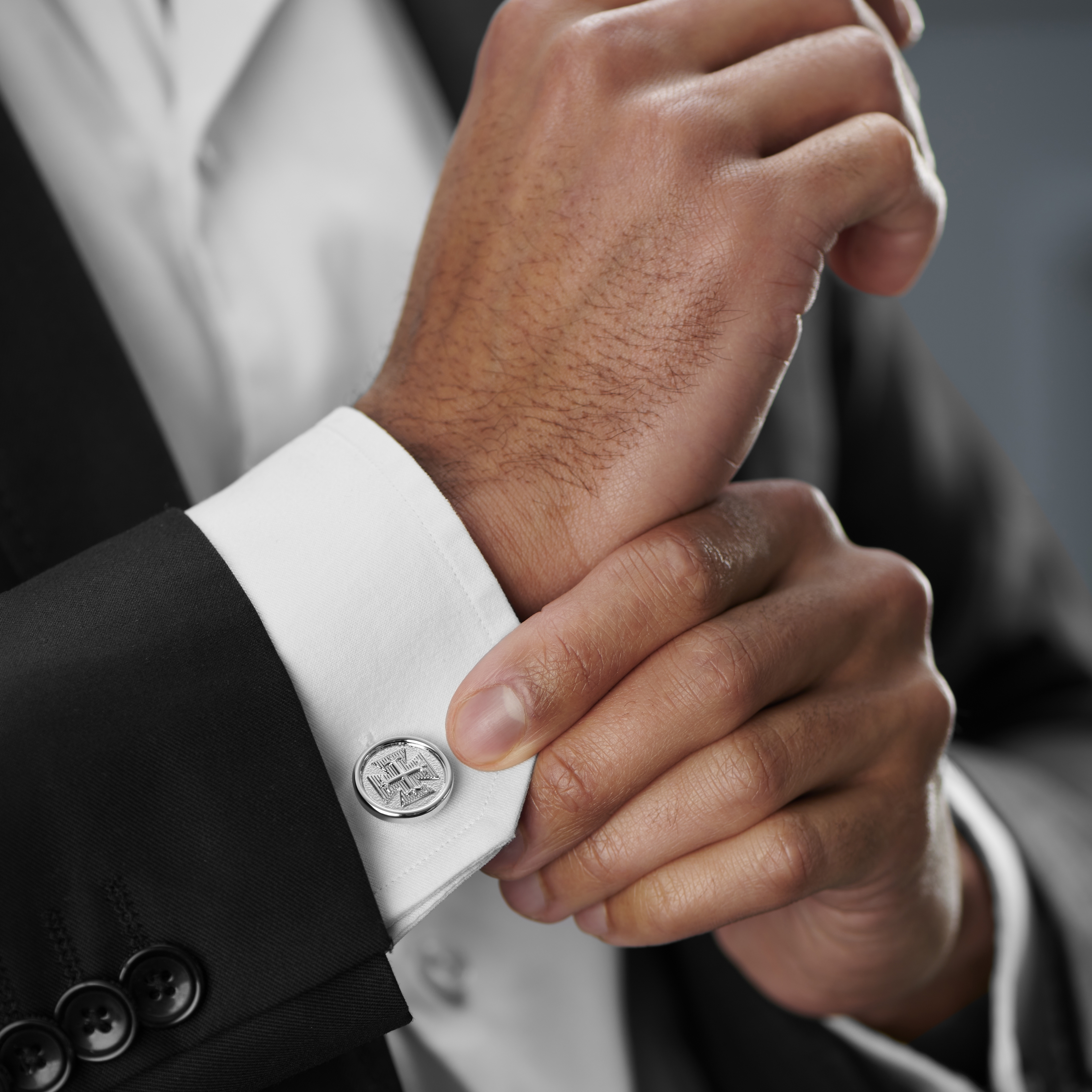 Runde Kryssede Mansjettknapper - 2