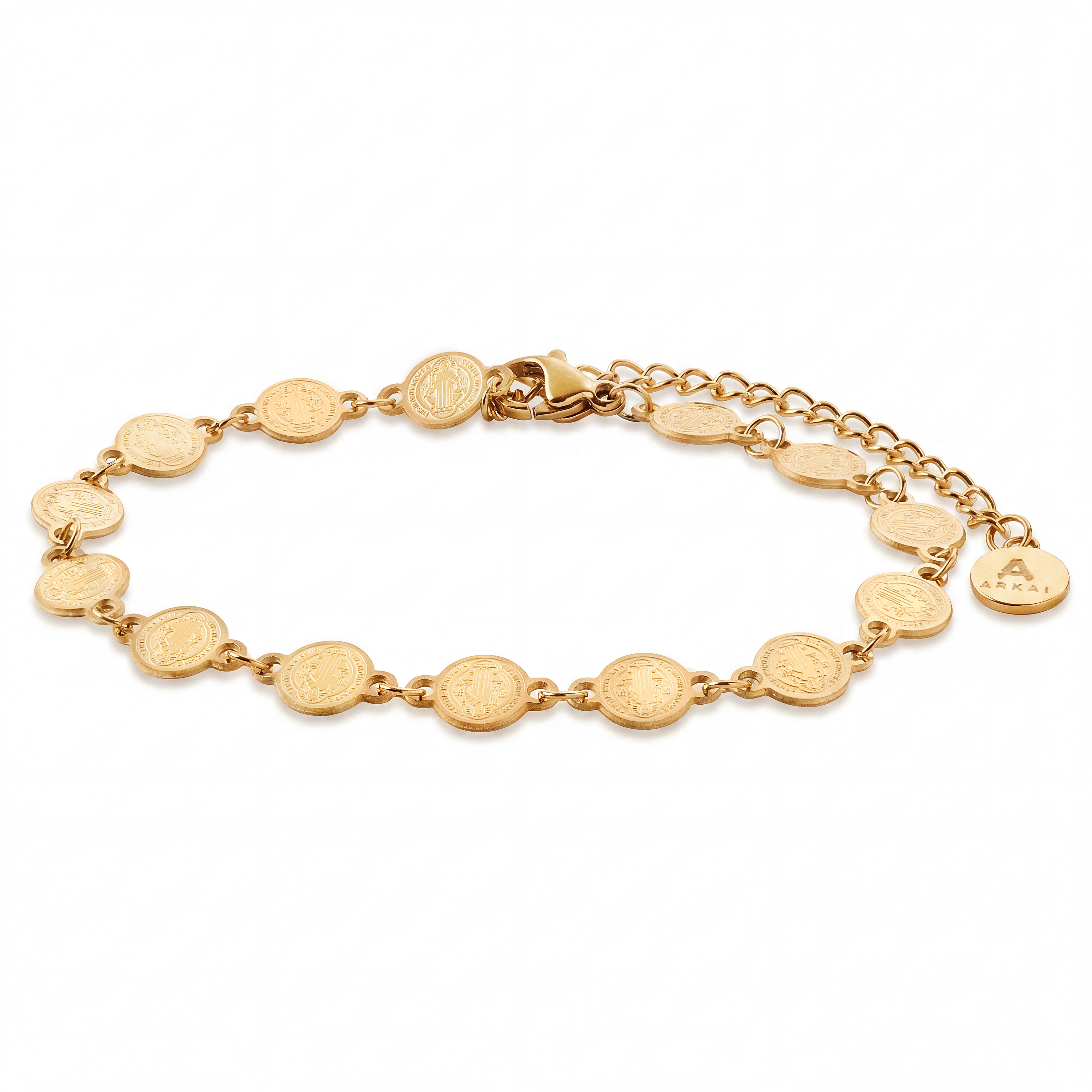 Mediterranean | Guldtonet Rustfrit Stål Mønt Armbånd - 7 mm - 4