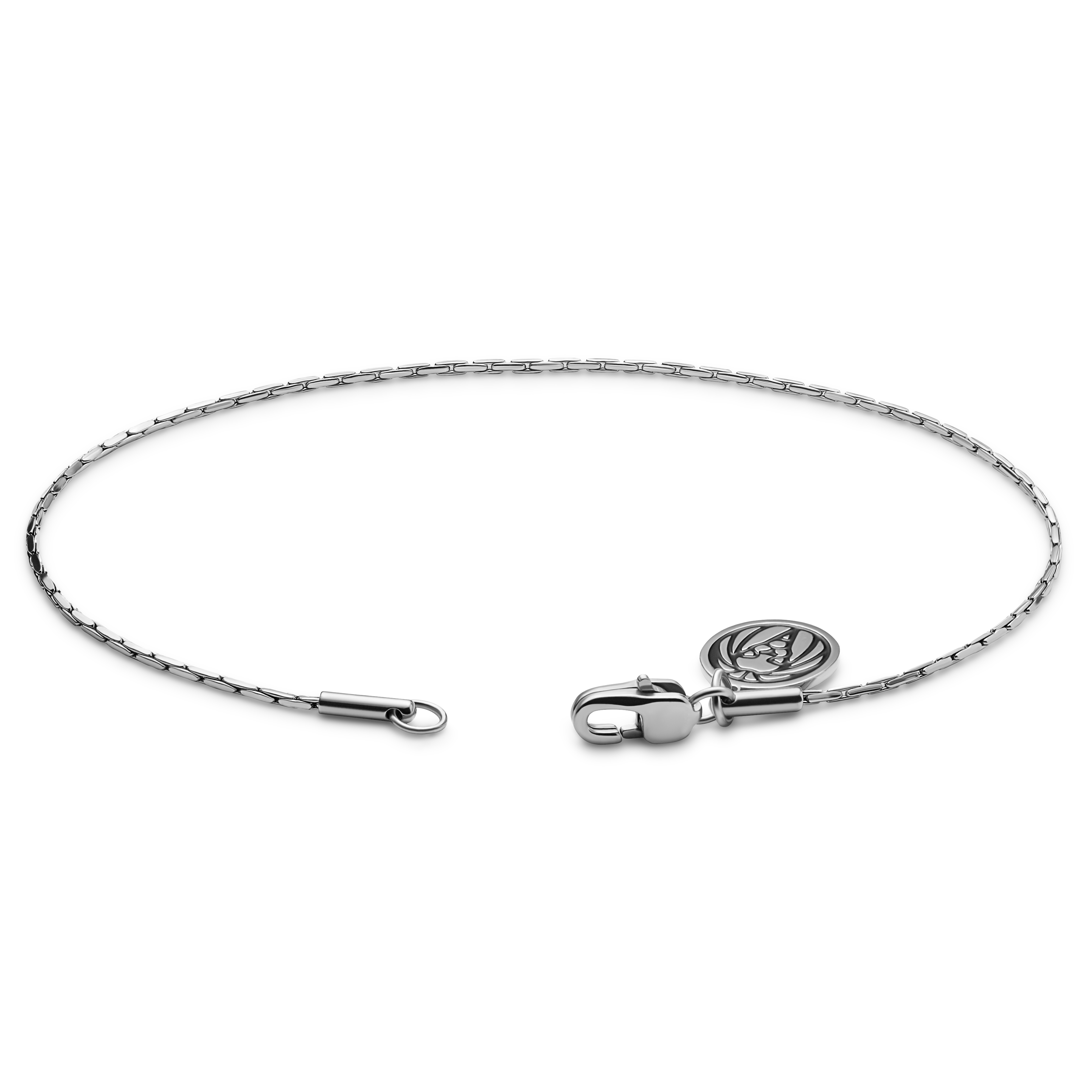 Essentials | 1 mm Sølvfarvet Rektangulært Box Chain Armbånd - 3