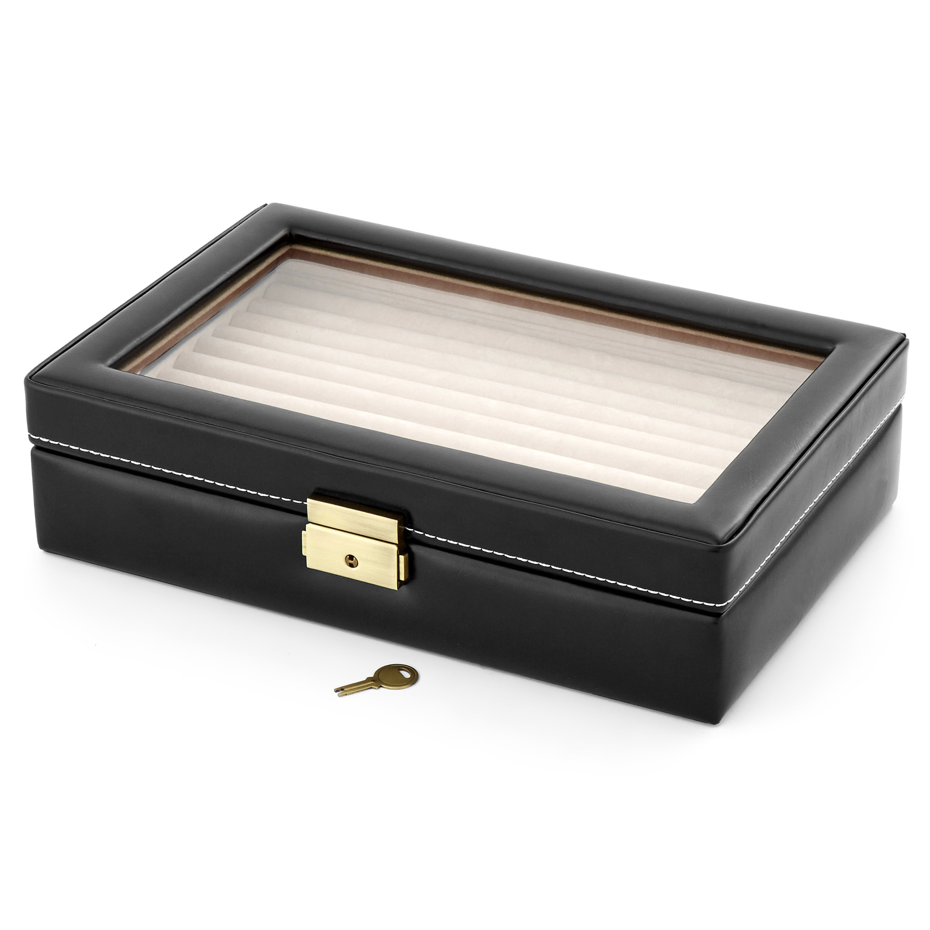 Ebenholz Und Elfenbein Manschettenknöpfe Box - 3