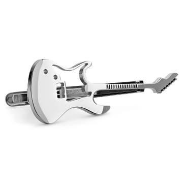 Meraklis | Sølvtonet Slipsnål med Gitar
