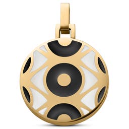 Evil Eye | Gold-tone Circle Pendant