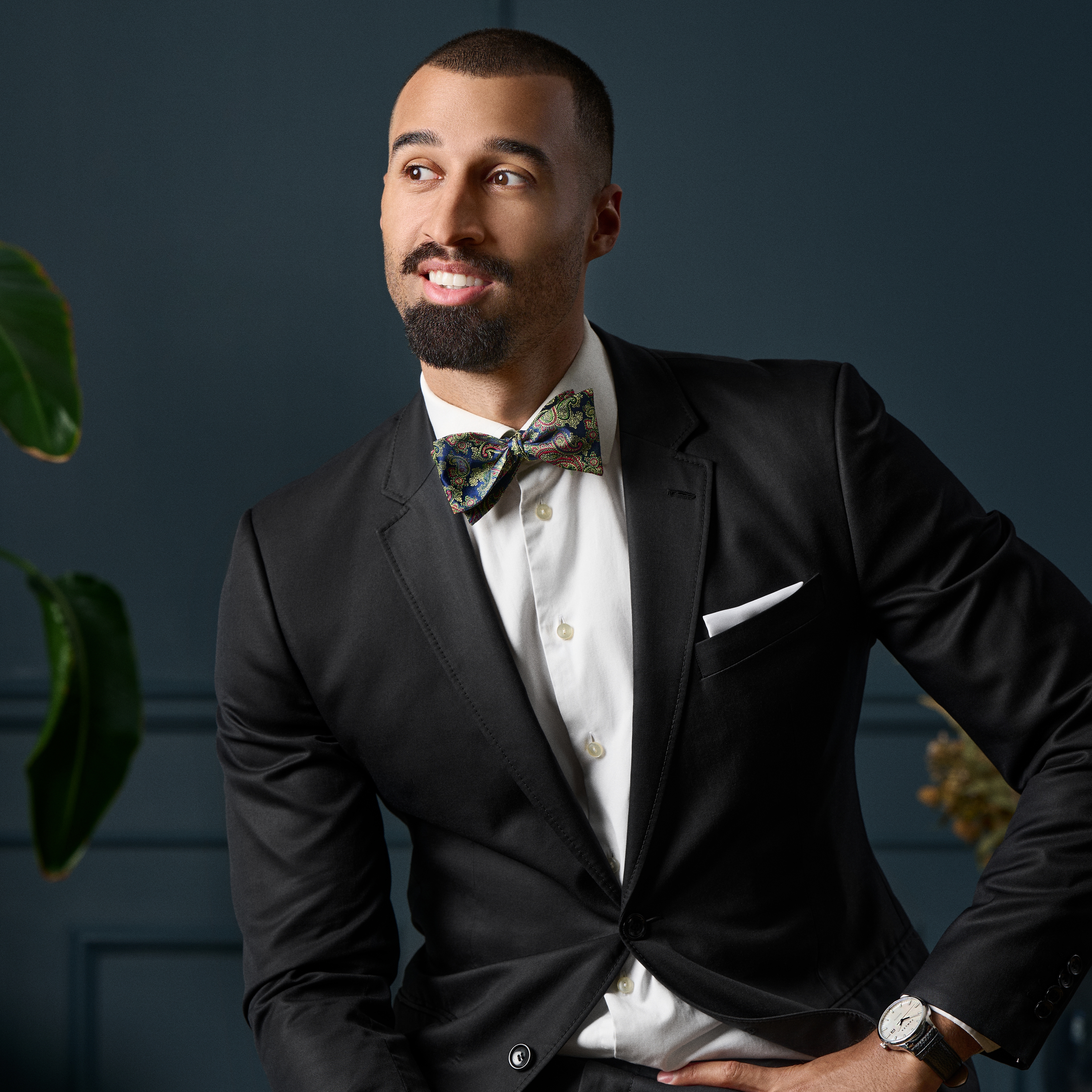 Farverig LYSEBLÅ PAISLEY Silkebutterfly - 4