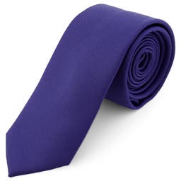 Elektromos kék egyszerű nyakkendő - 6 cm