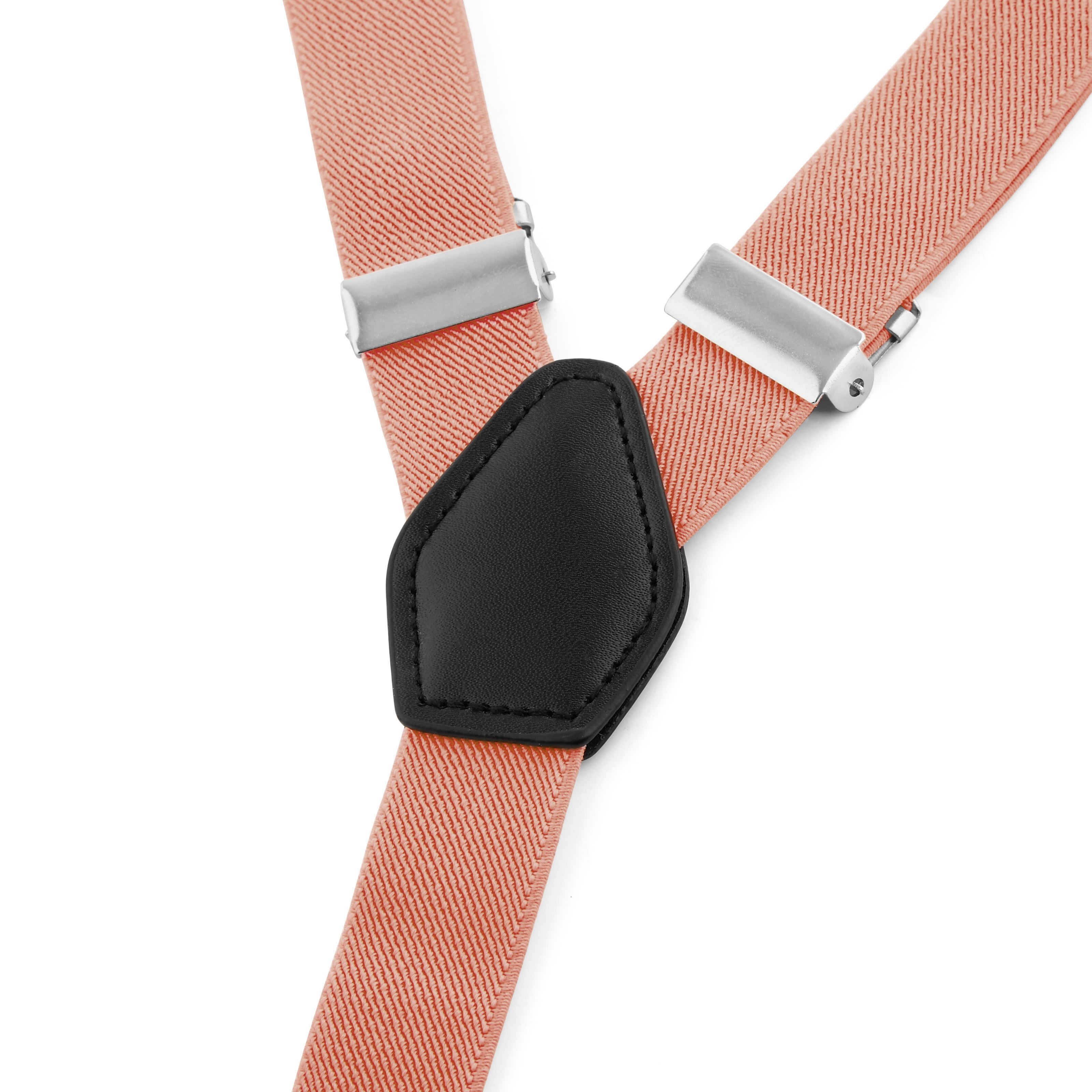 Тесни тиранти в коралов цвят с клипс - 3