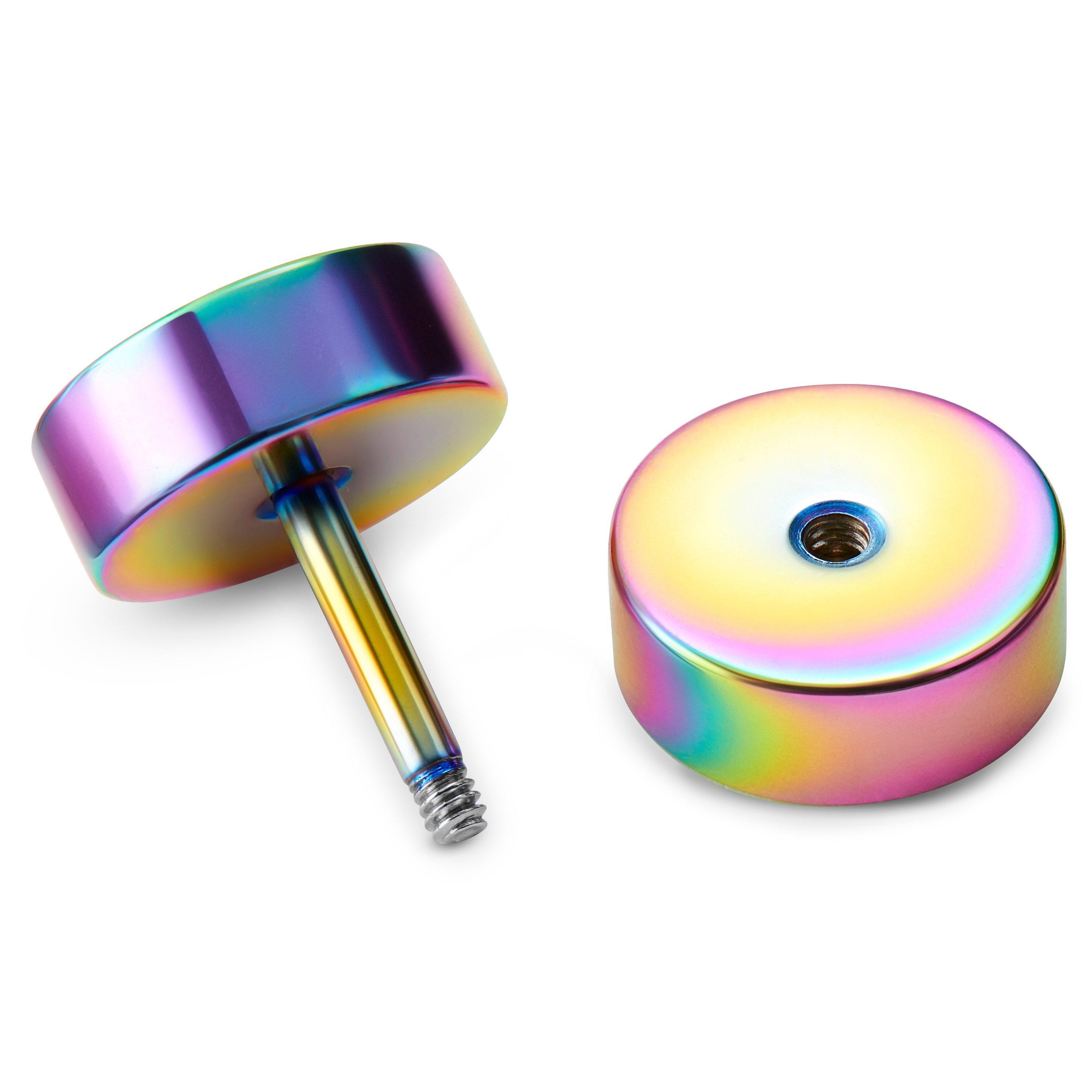 8 mm dúhová studová náušnica - 2