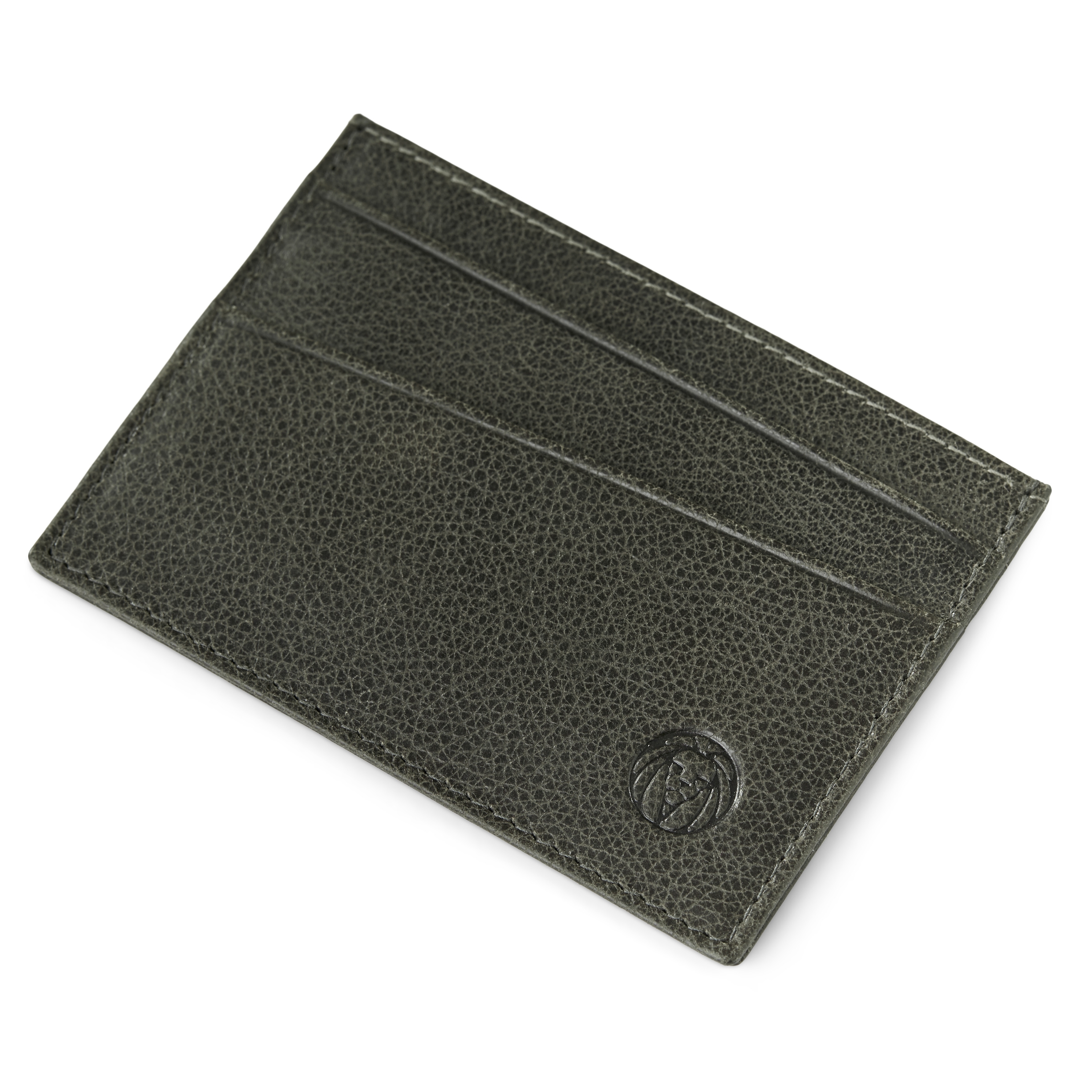 Brązowo-szare skórzane mini etui na karty RFID Licio - 4