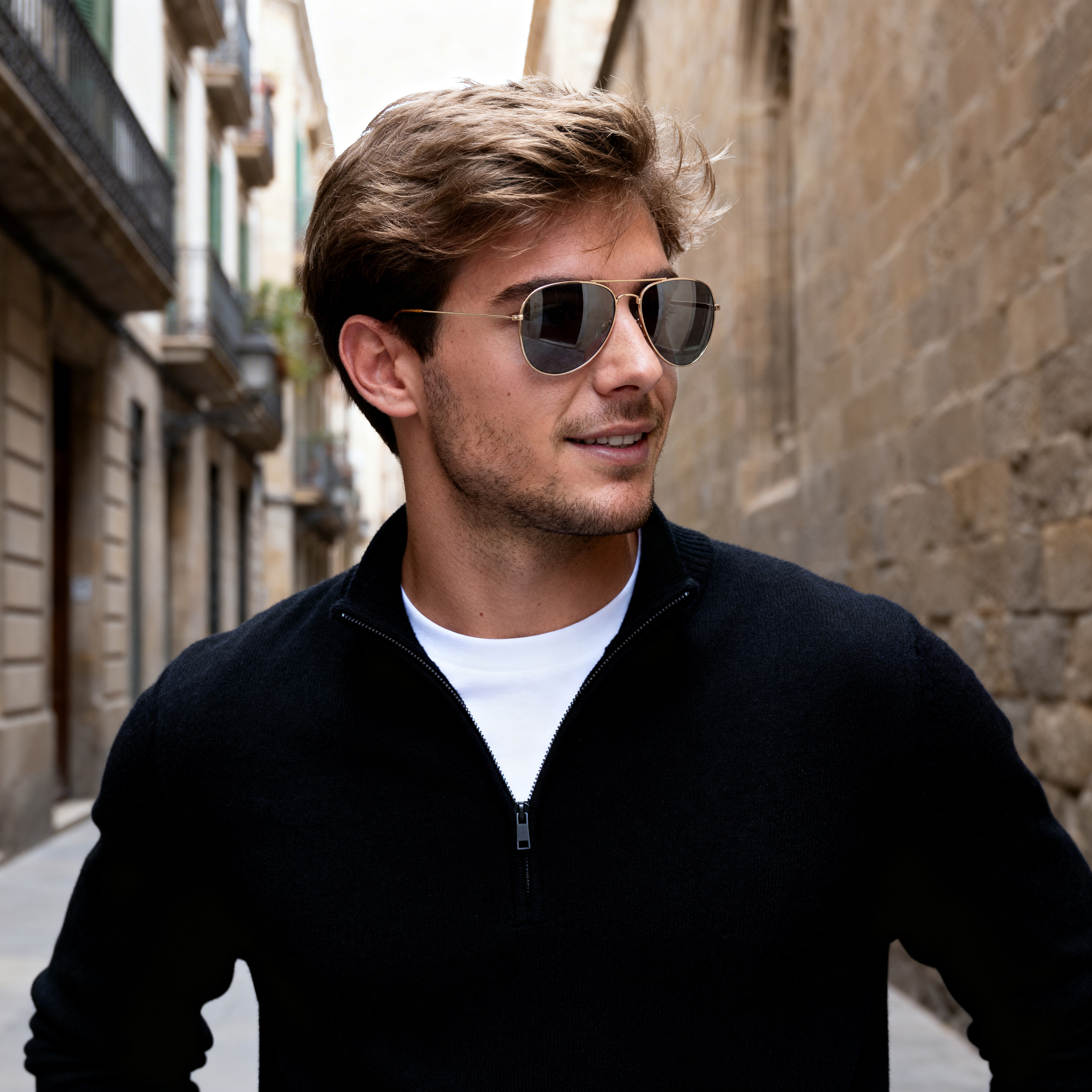 Sluneční brýle Warren Aviator ve zlatých tónech - 3