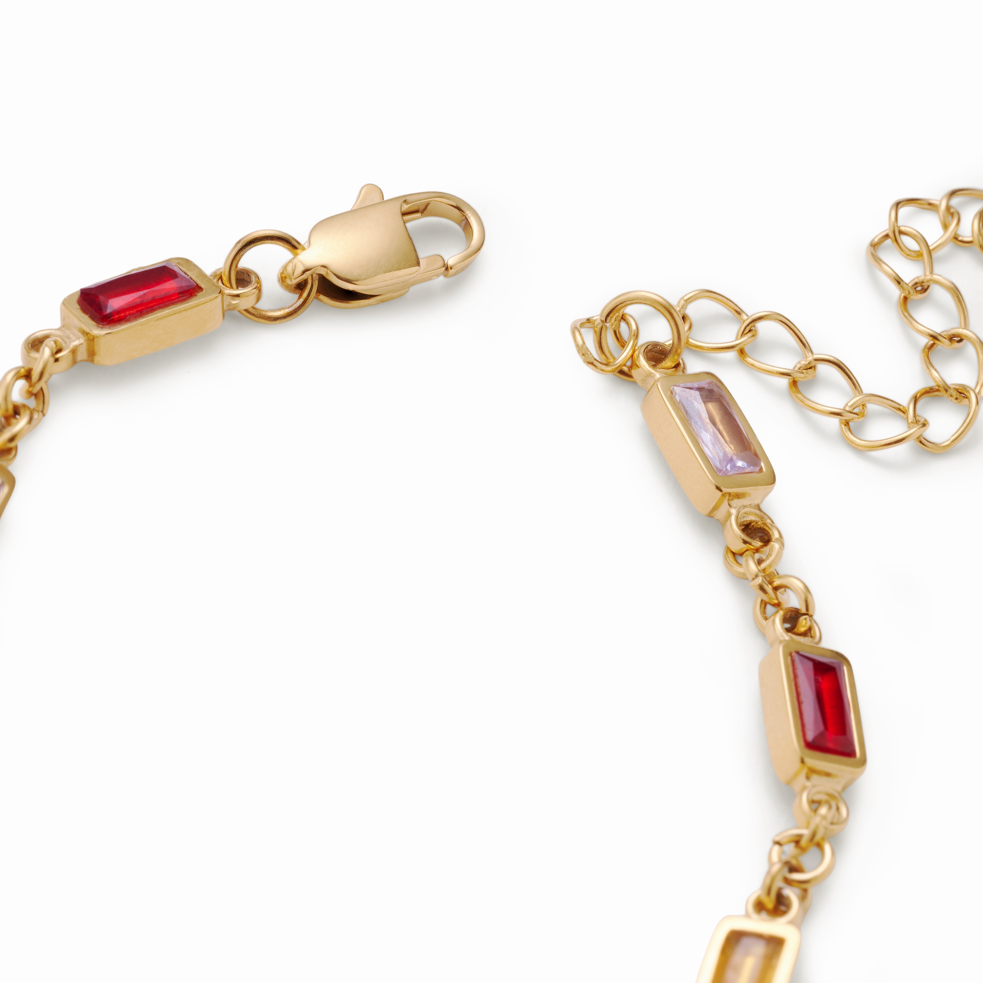 Prism | Multi-Colored Gold-Tone Crystal Glass Gemstone Bracelet - 3