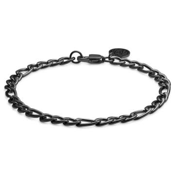 Essentials | 6 mm Gunmetal Schwarzes Figaro Kettenarmband Essentials | 6 mm Gunmetal Schwarzes Figaro Kettenarmband