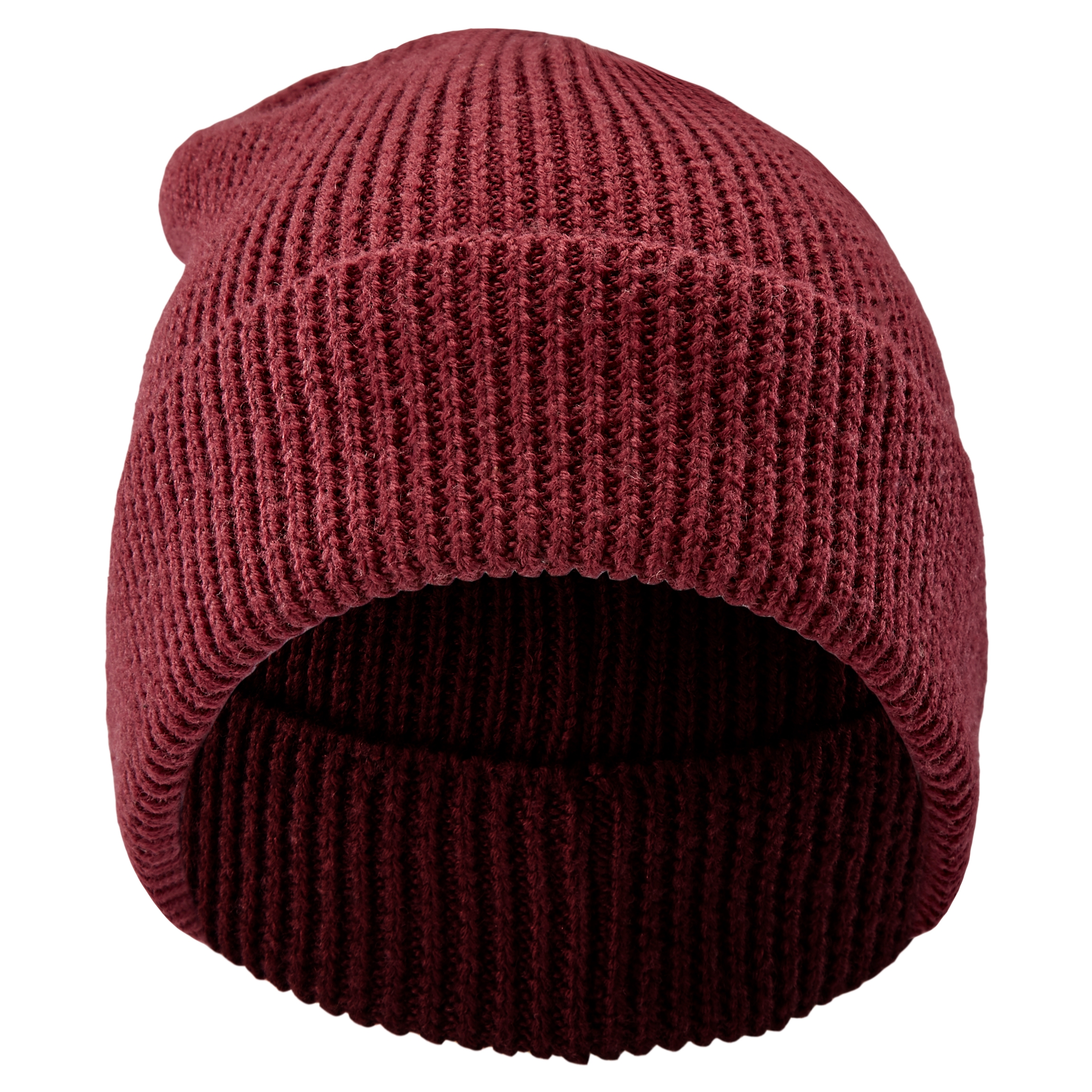 Wine Red Merino Wool Chunky Knitted Beanie - 2