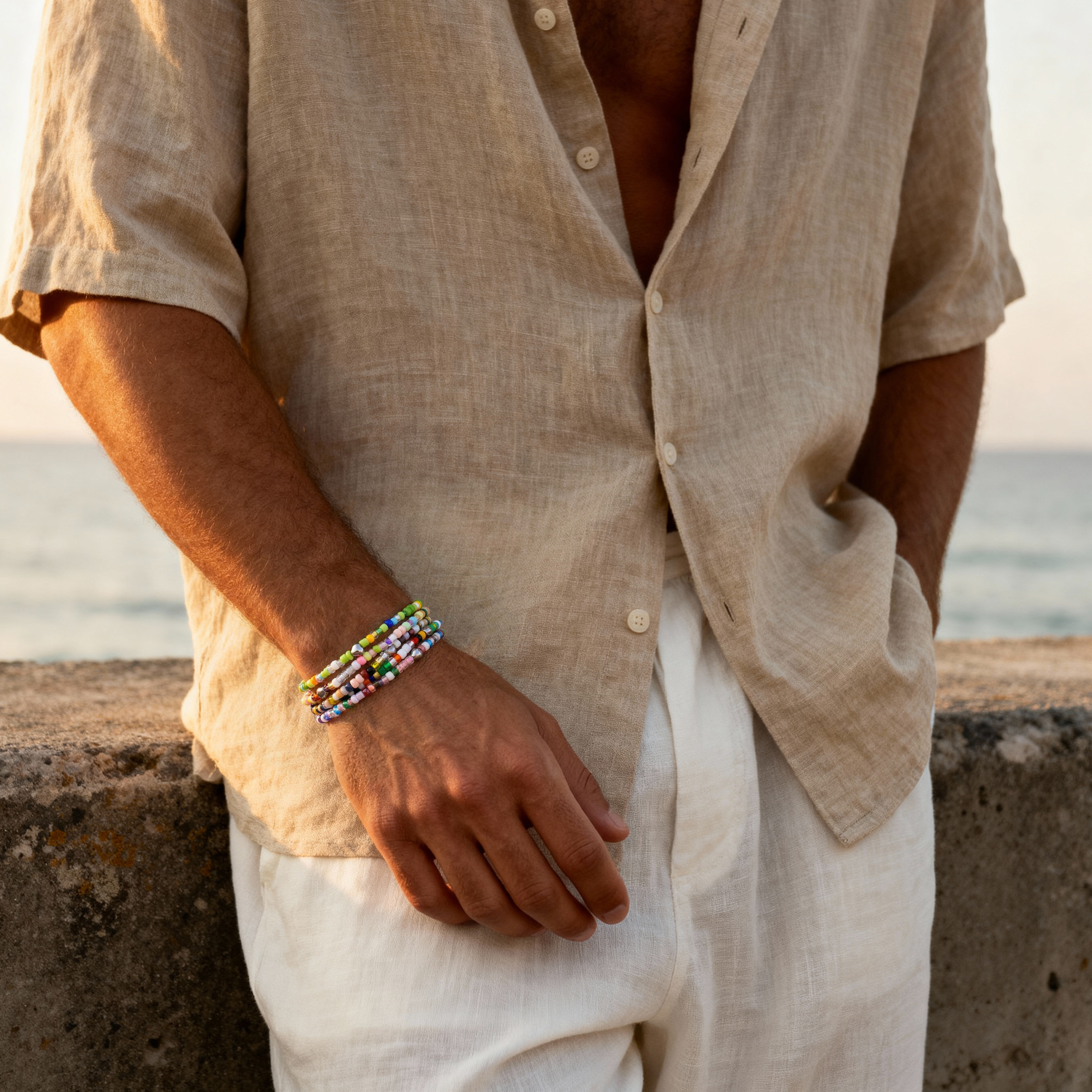 Amalfi | Dark-Tone Multi-Glass Beaded Bracelet - 2