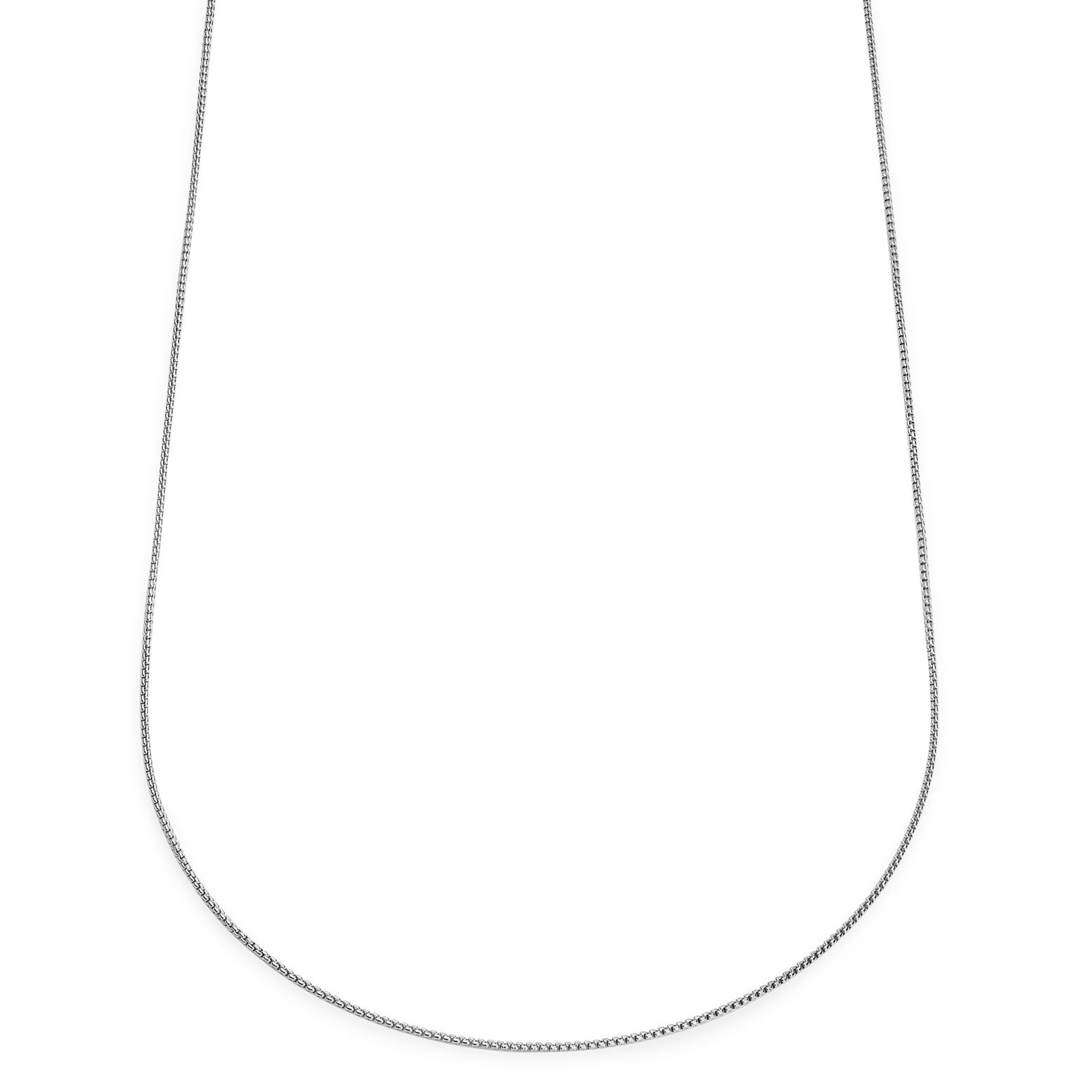 Essentials | Collar de cadena de caja curvada plateado de 1 mm Essentials | Collar de cadena de caja curvada plateado de 1 mm