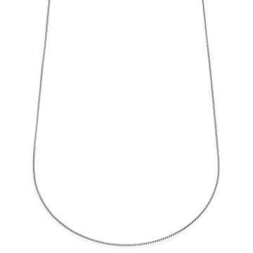 Essentials | Collar de cadena de caja curvada plateado de 1 mm