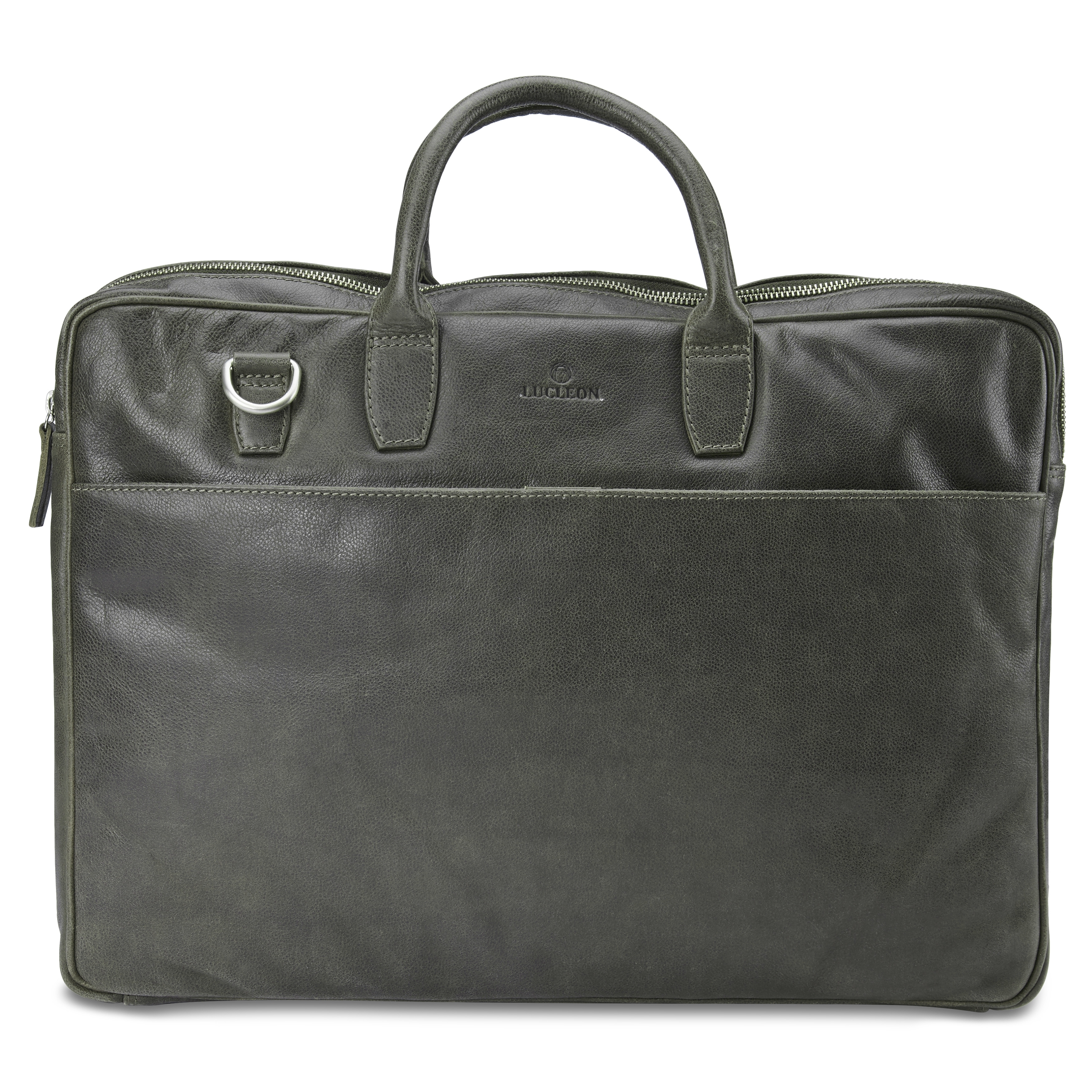 Licio Slank Brungrå 17" Skinnveske - 2