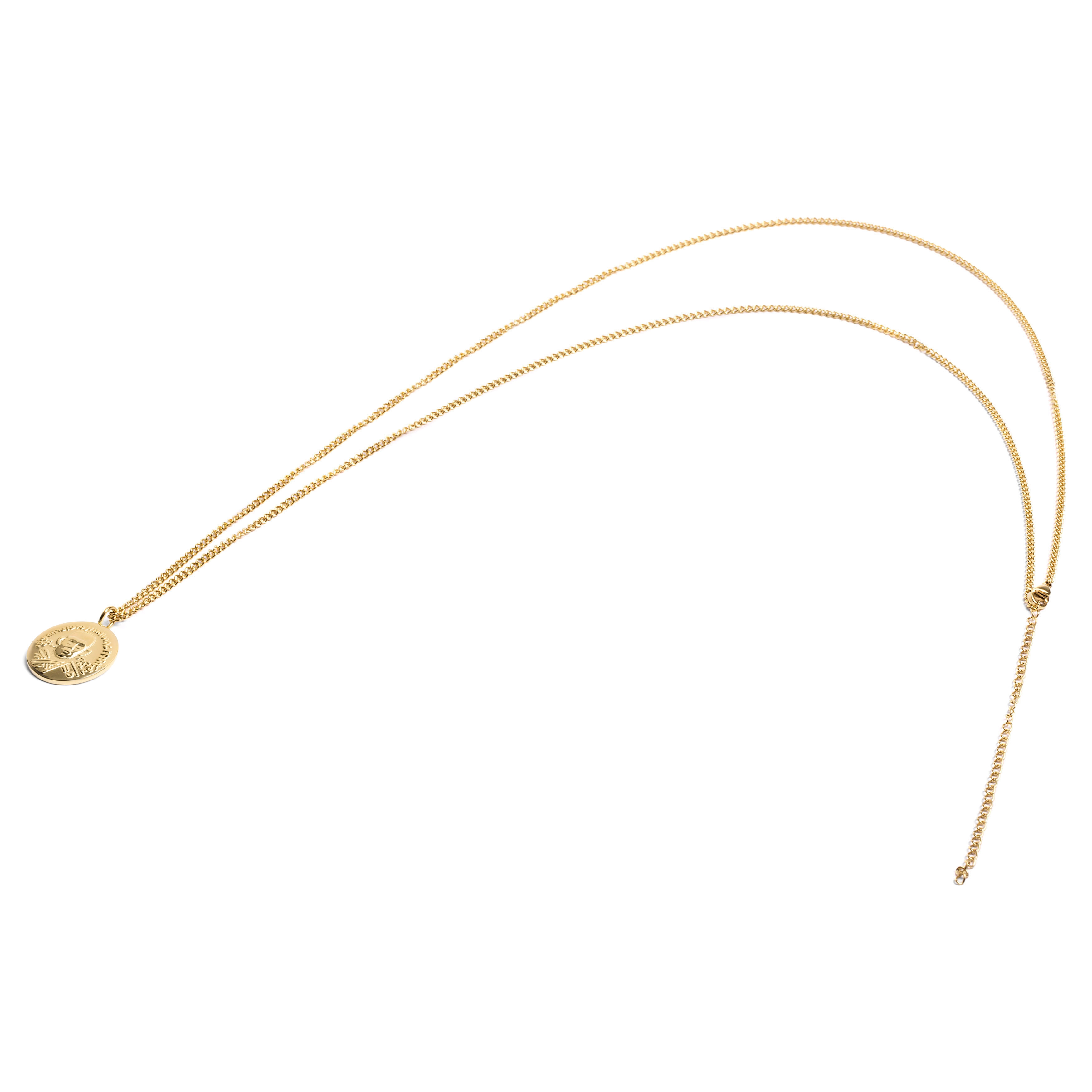 Oceľový náhrdelník Hindu v zlatom tóne - 3