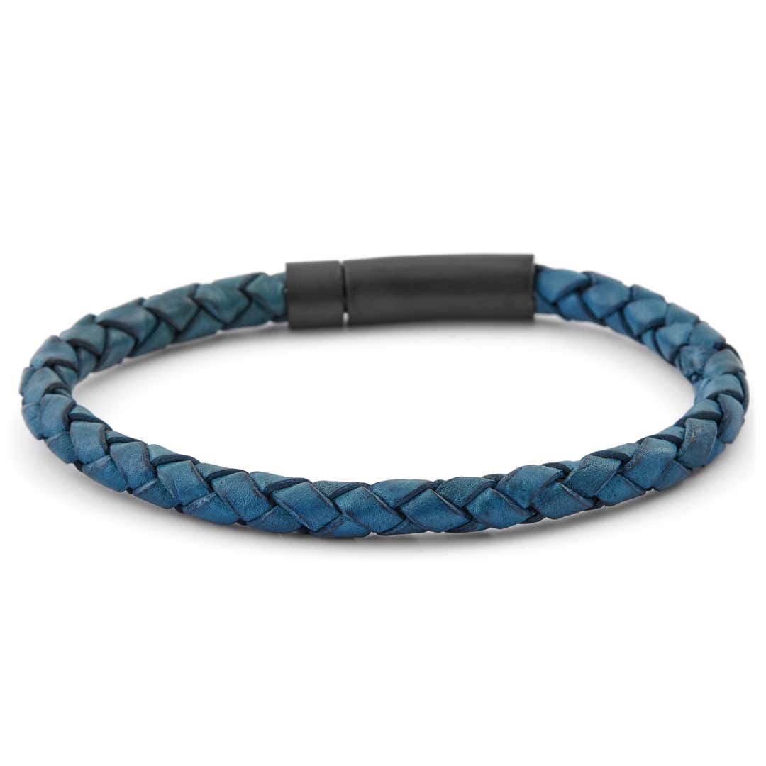 Blue & Black Leather Bracelet | In stock! | Lucleon