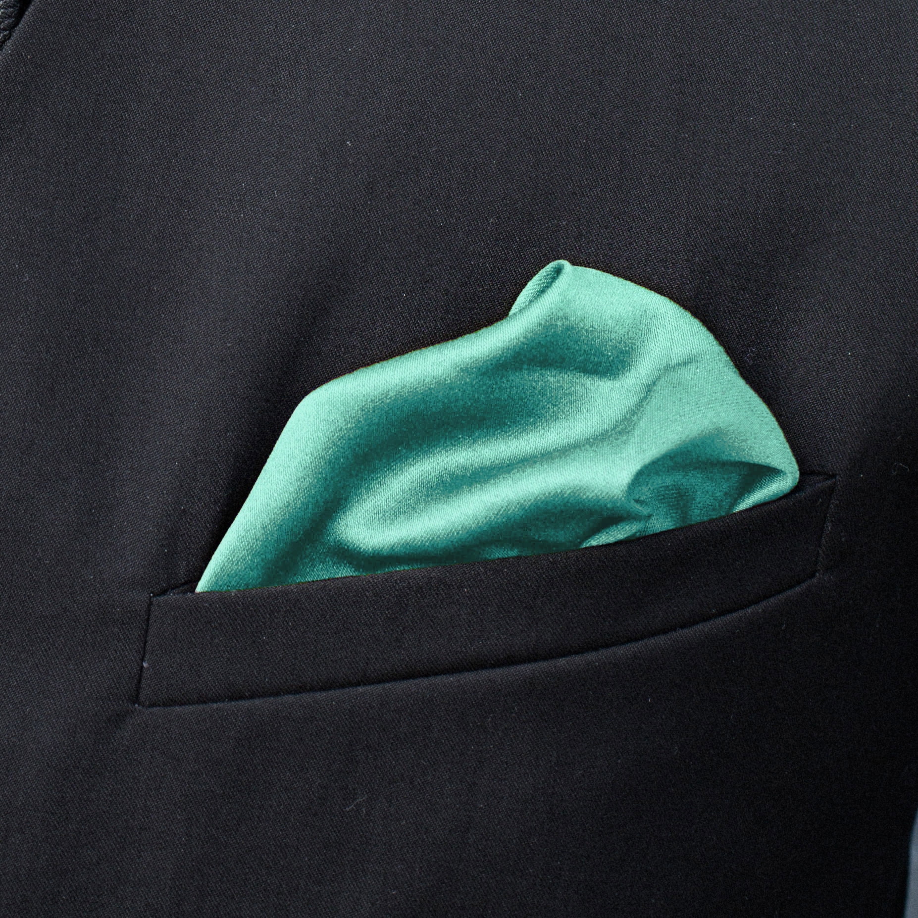Simple Mint Green Pocket Square - 3