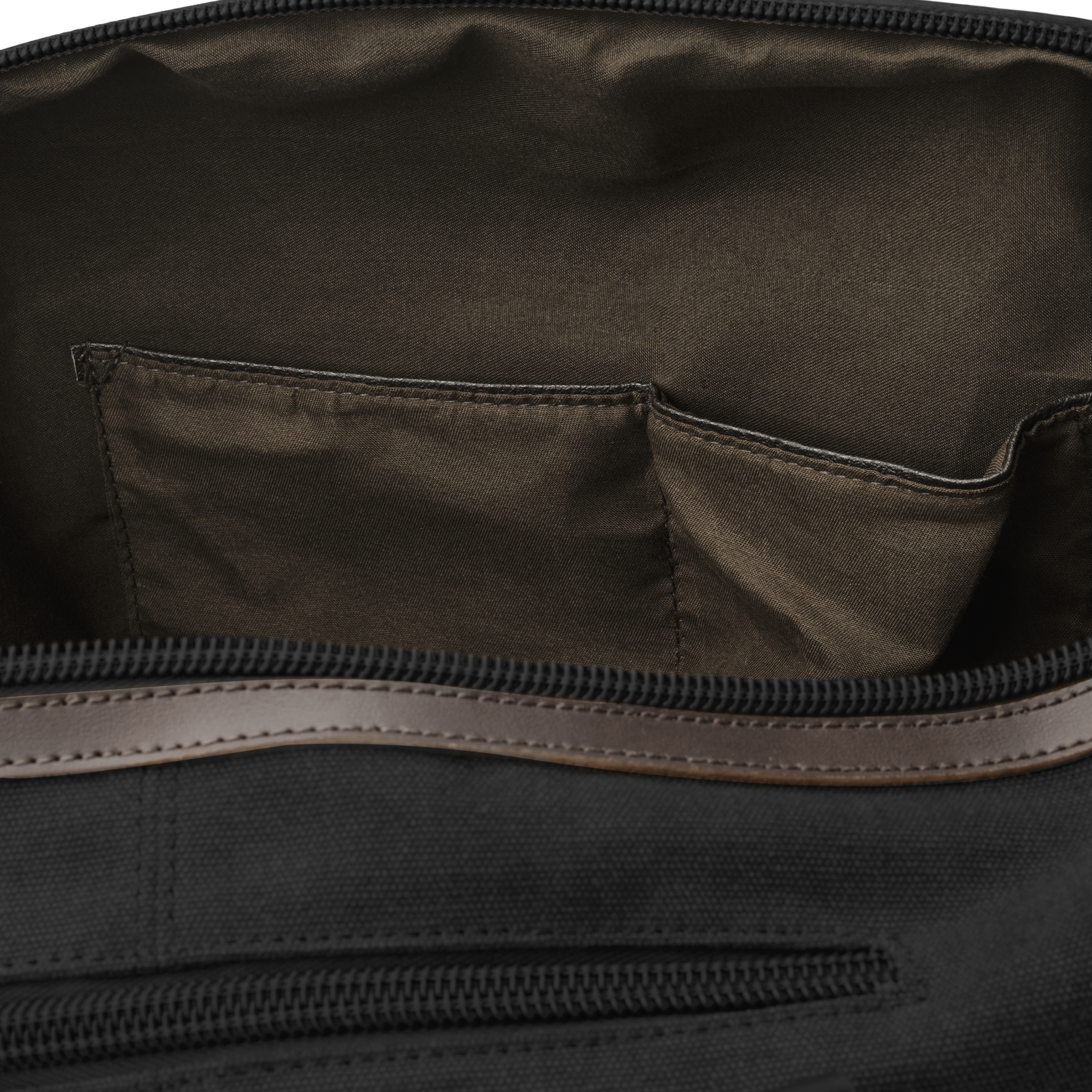 Ретро сак от графитен брезент и кафява кожа - 6