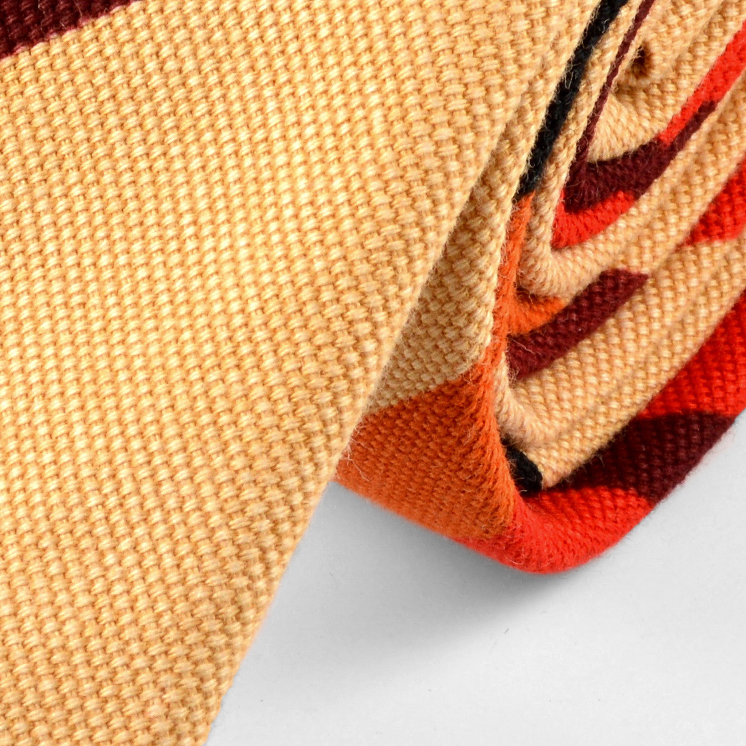 Cravatta di lino a righe marrone - 2