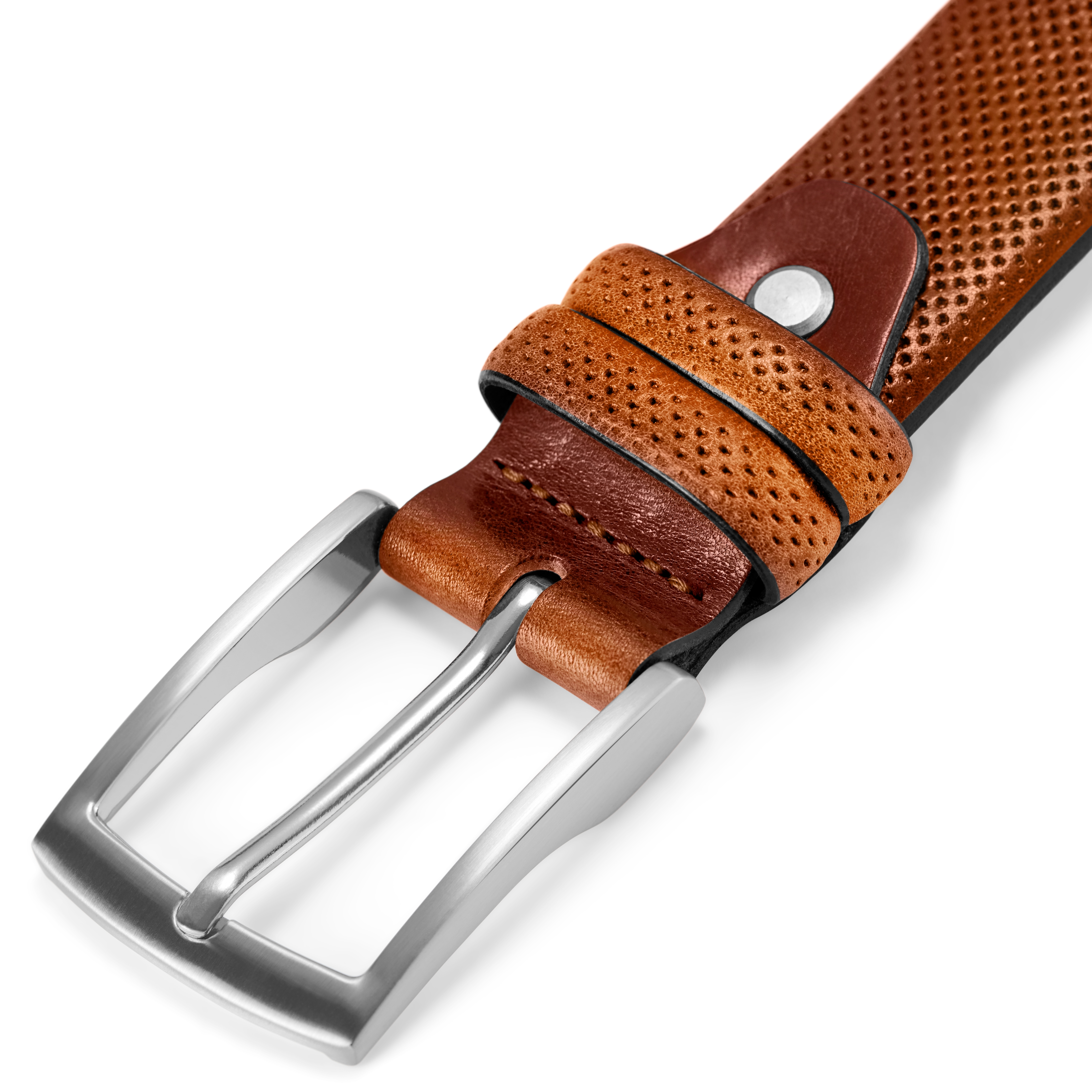 Cinturón de cuero de plena flor coñac Holmes - 3