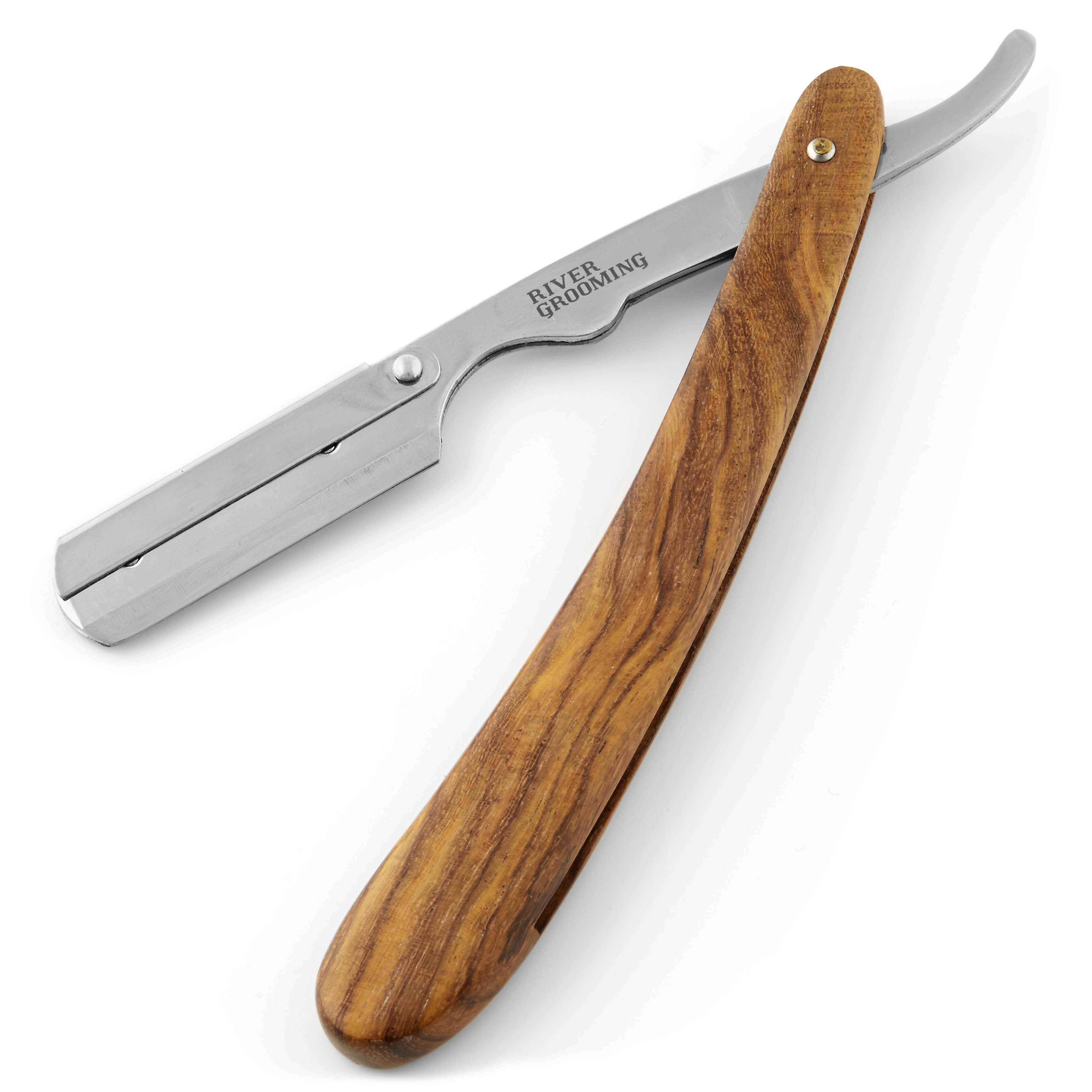 Kit de afeitado de madera de 8 piezas para hombres Brocha de afeitar de  tejón Maquinilla