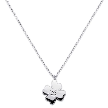 Pearlmania | Collier Lucky Clover avec pendentif en acier inoxydable Pearlmania | Collier Lucky Clover avec pendentif en acier inoxydable