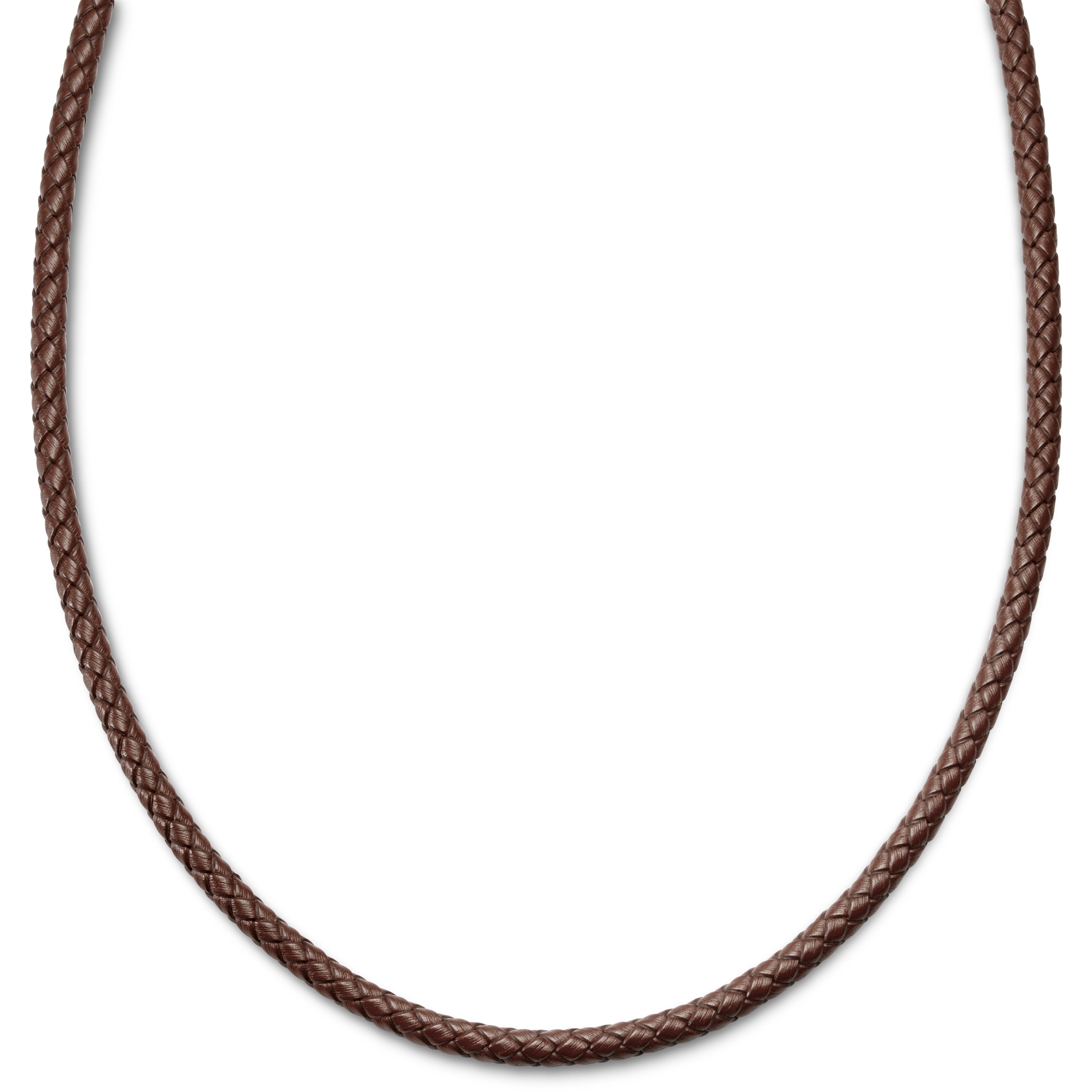 Mens Cowhide Leather Cord Necklace, Mens Leather Necklace