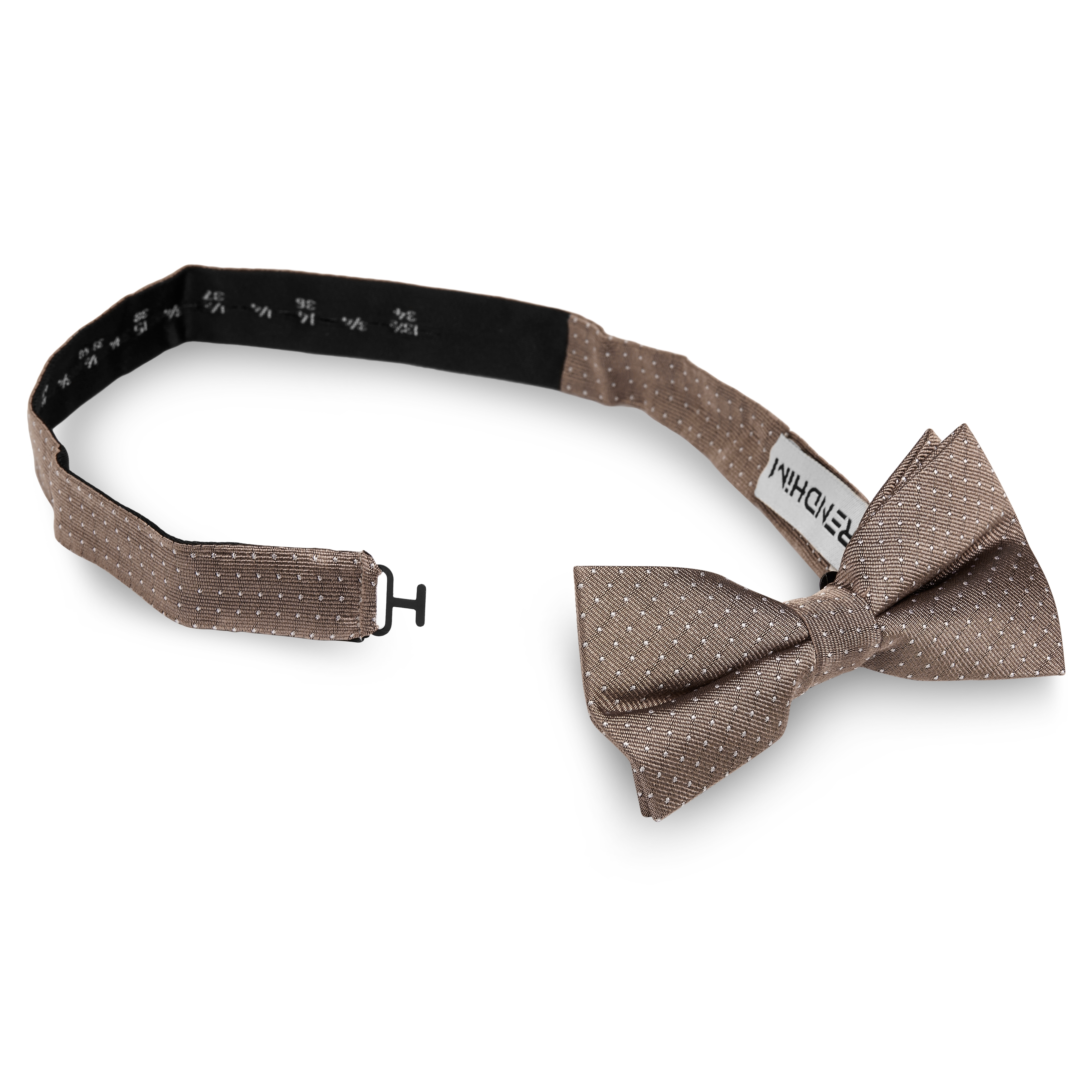 Sand Polka Dot Silk Pre-Tied Bow Tie - 2