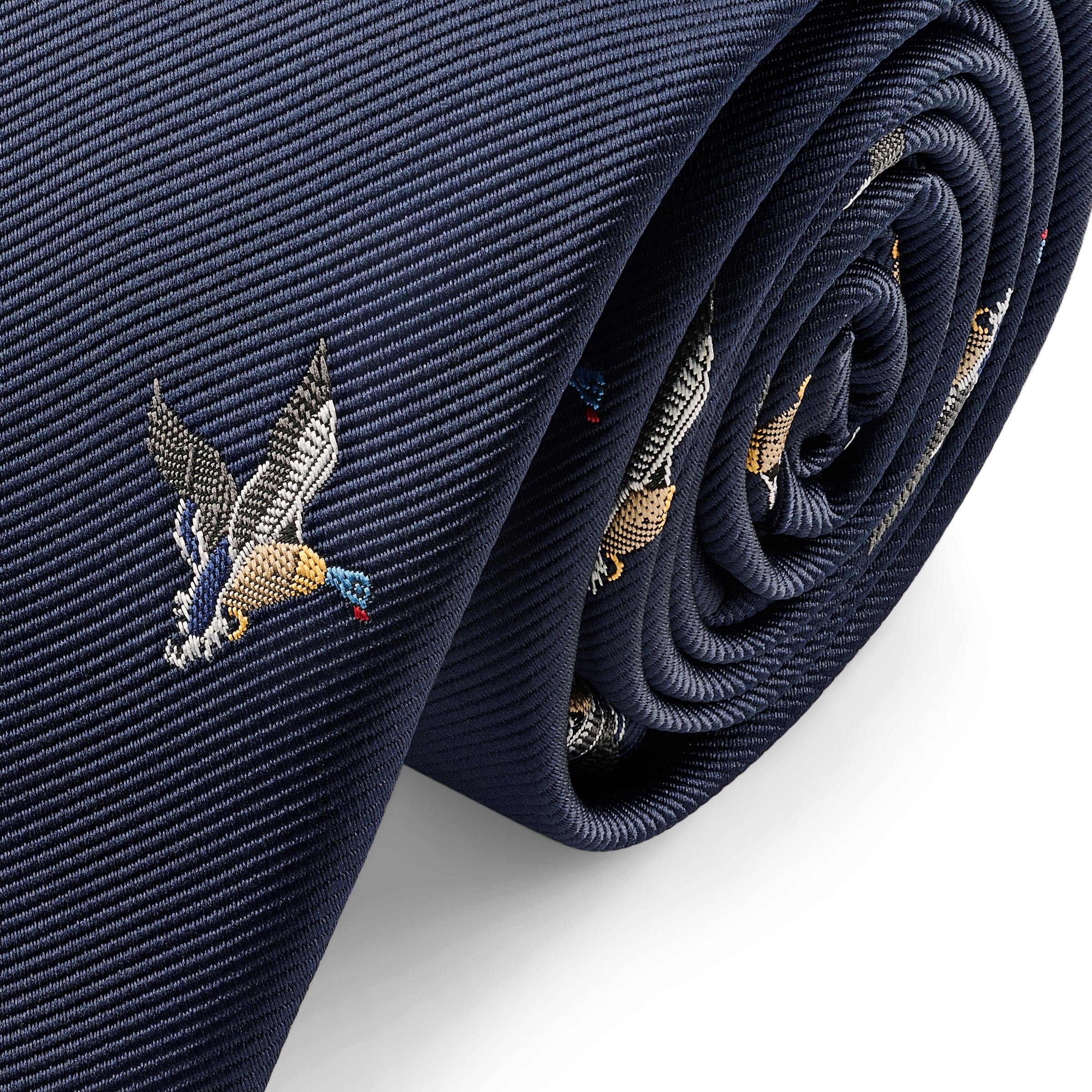 Zoikos | Cravate bleu marine Le canard 7 cm - 2