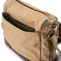 Borsa Messenger In Tela Vintage Unisex - Ideale Per Tablet 7.9", Lavoro E Scuola - Nero/Kaki - Foto 9