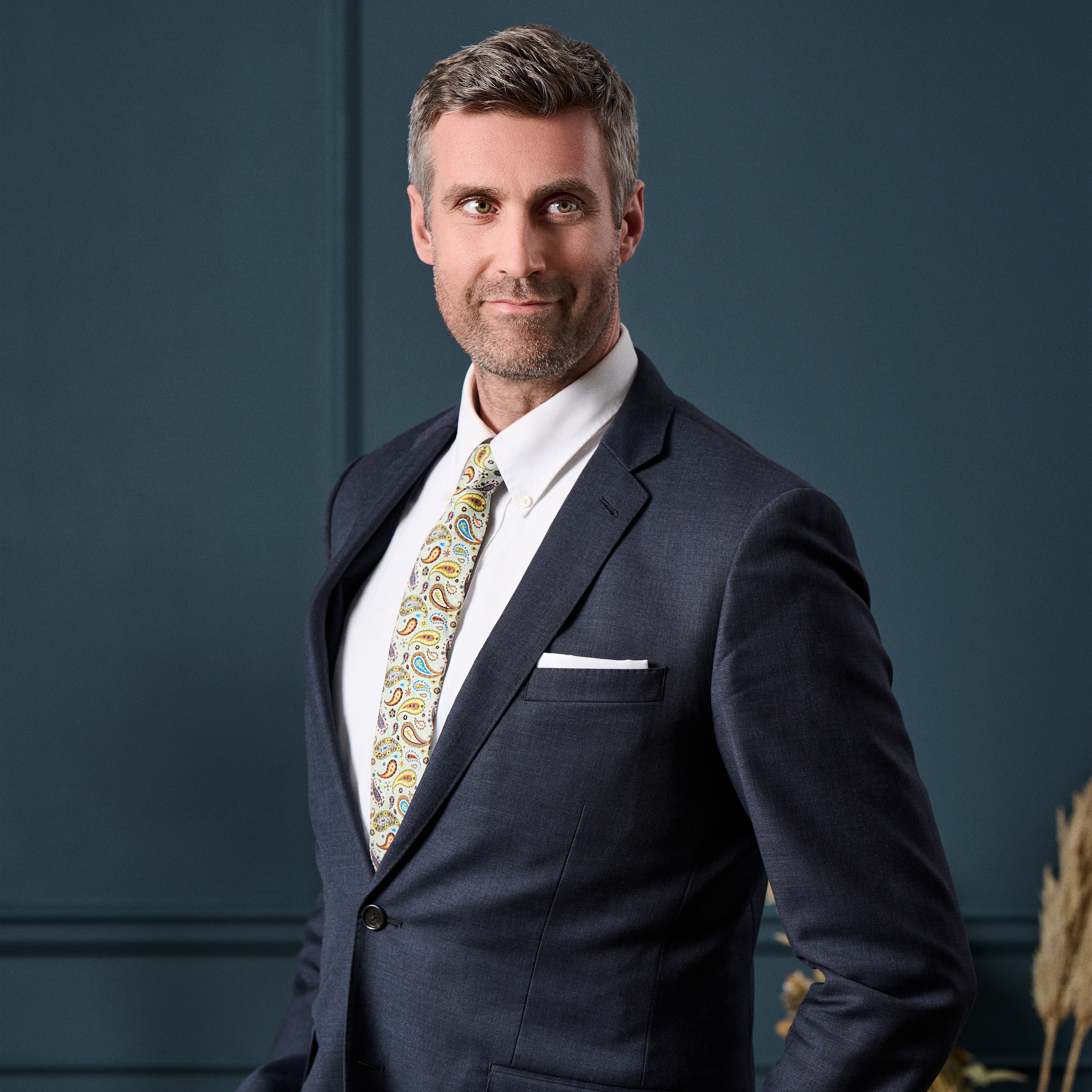 Virtuo | Cravatta in seta con motivo paisley verde menta | 6 cm - 4