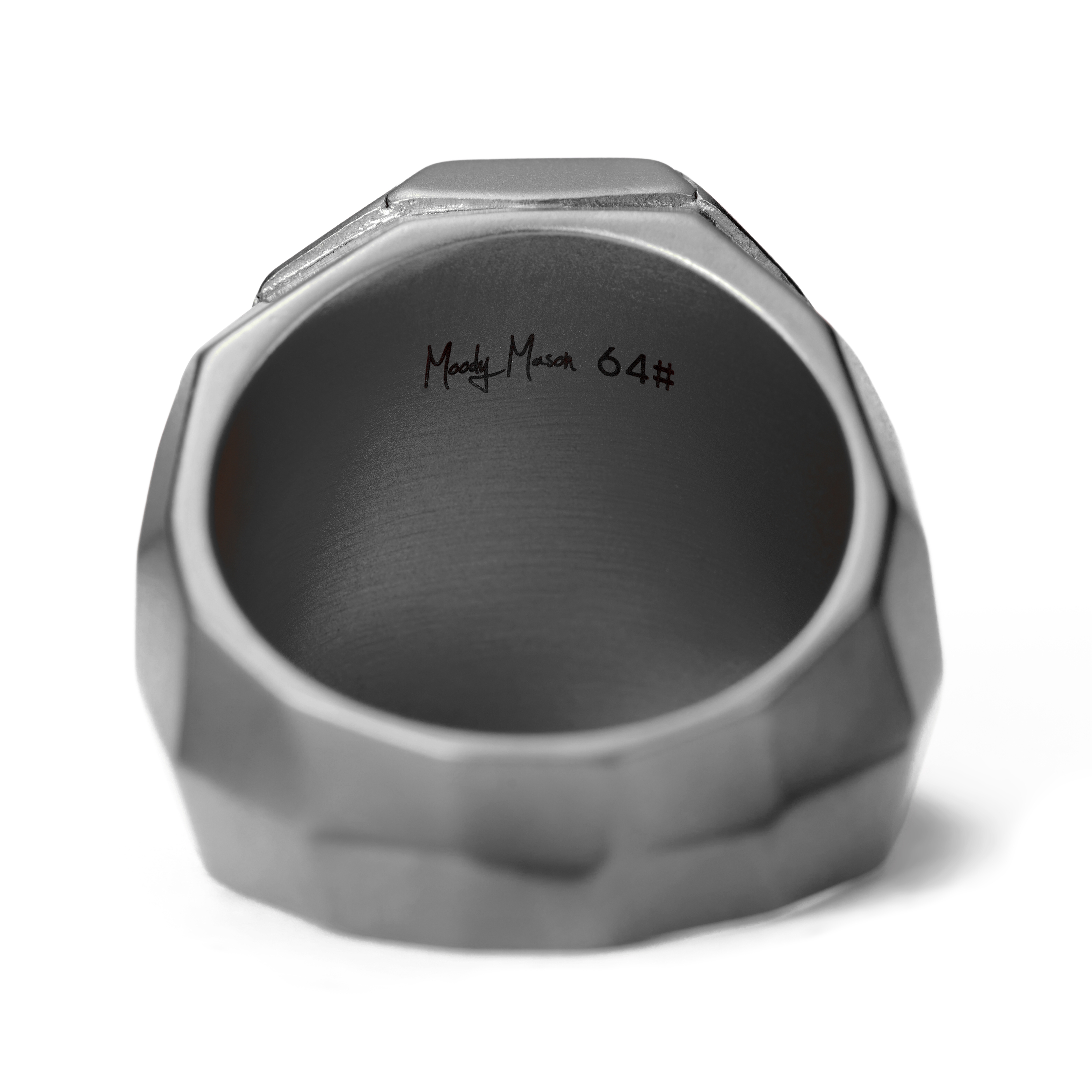 Сребрист пръстен печат с червен яспис Jax - 5