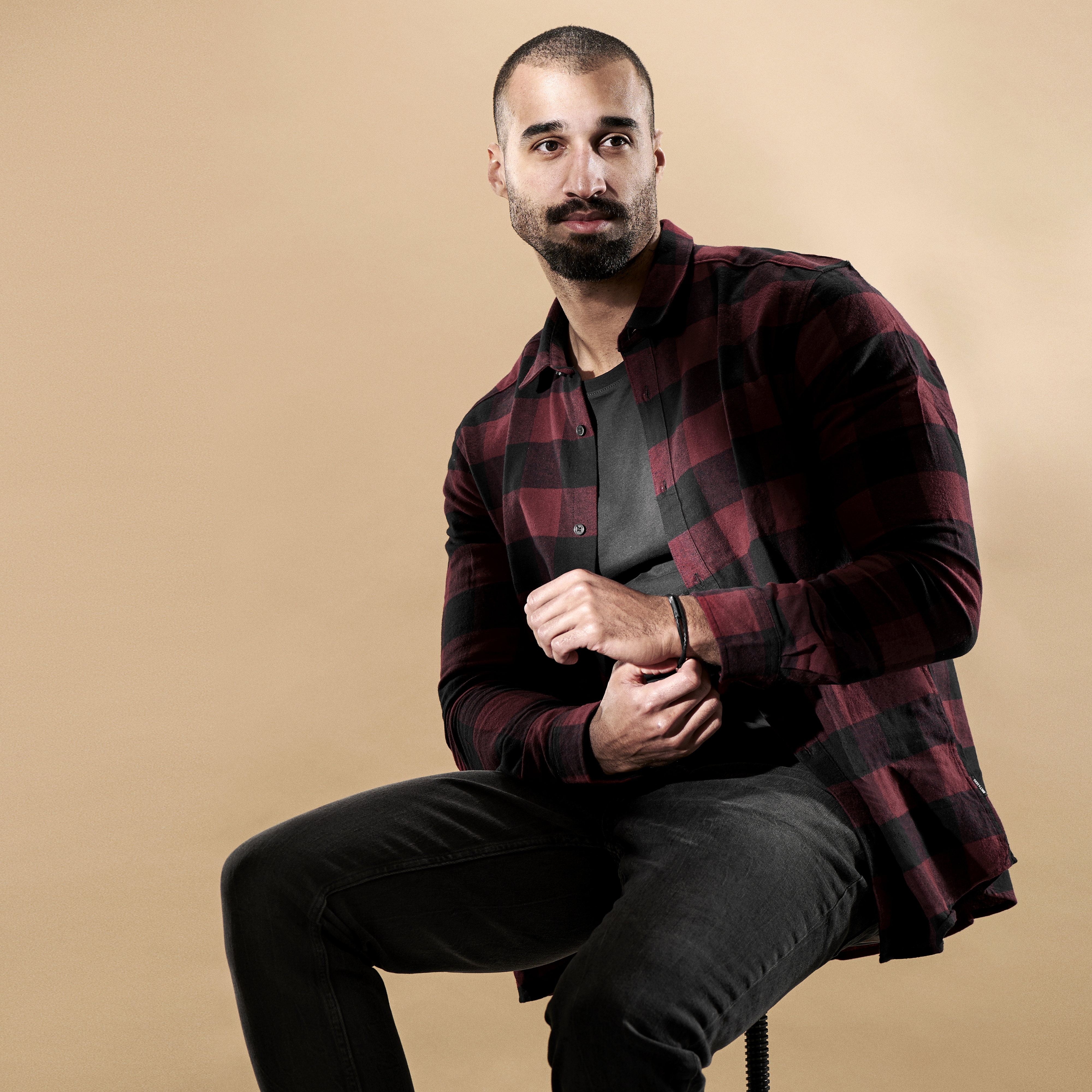 Collins 3 mm Svart Wraparound Läderarmand - 4