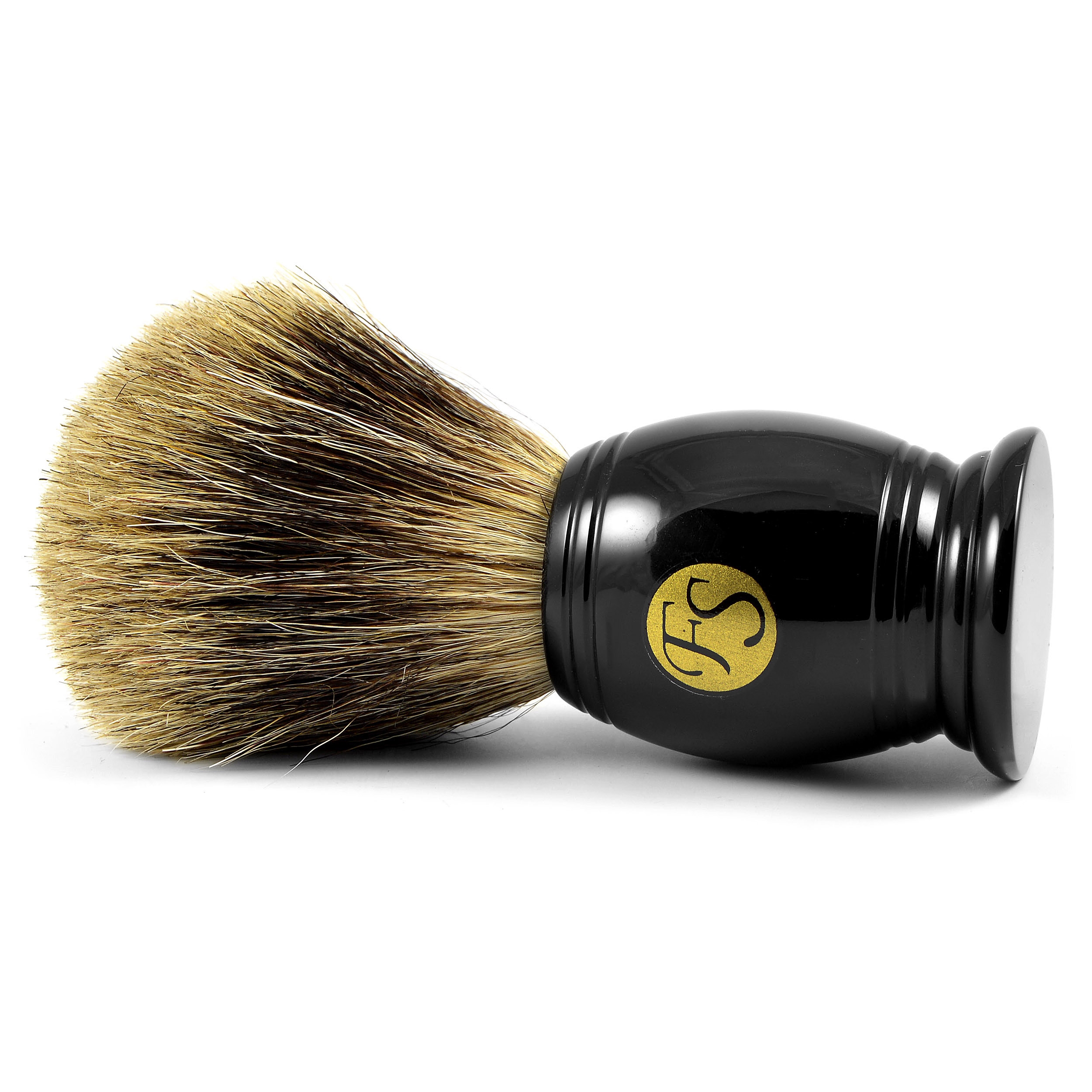 Pędzel do golenia Pure Badger z czarnego rogu - 2