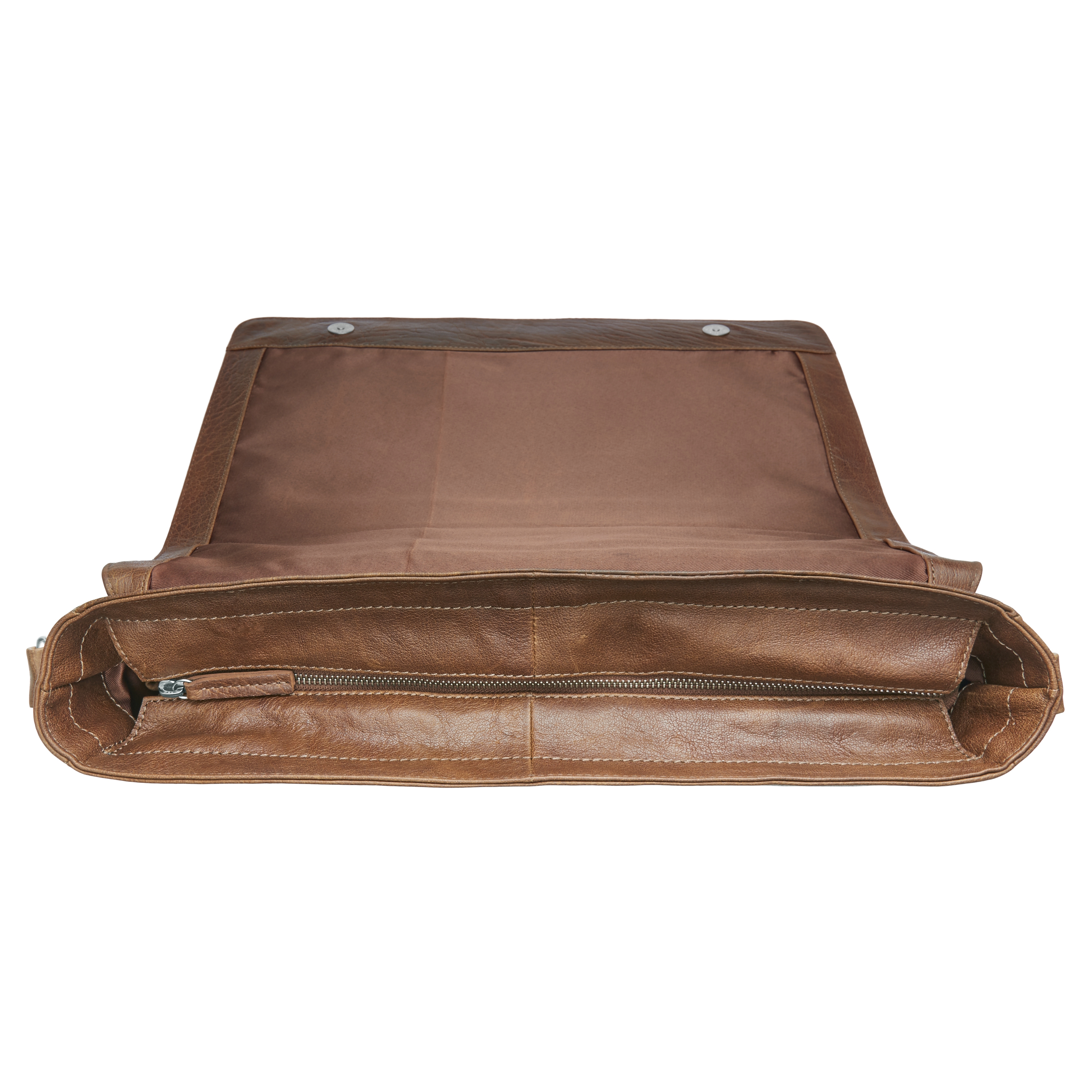 California Tan Leather Messenger Bag - 12