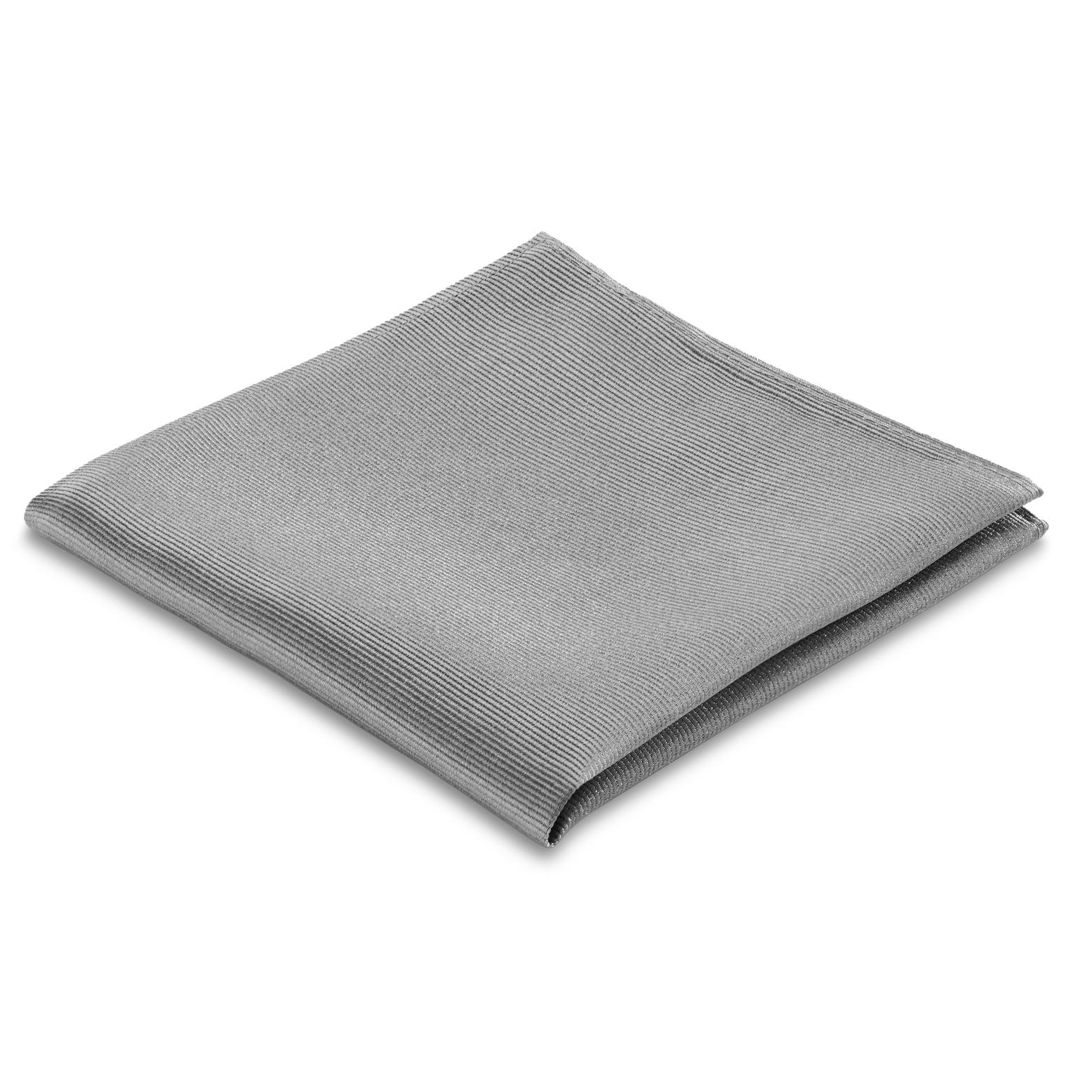 Γκρι Μεταξωτό Twill Τετράγωνο Μαντήλι Τσέπης Γκρι Μεταξωτό Twill Τετράγωνο Μαντήλι Τσέπης