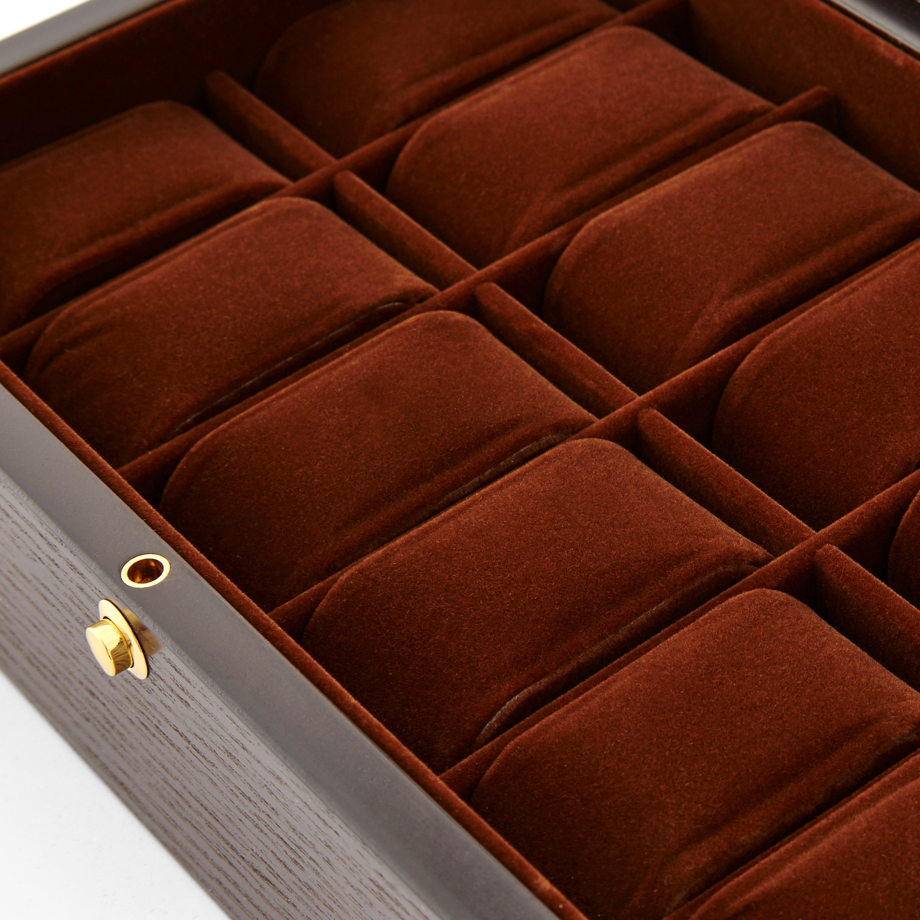 Bellissima scatola porta orologi in impiallacciatura di frassino - 12 orologi - 6