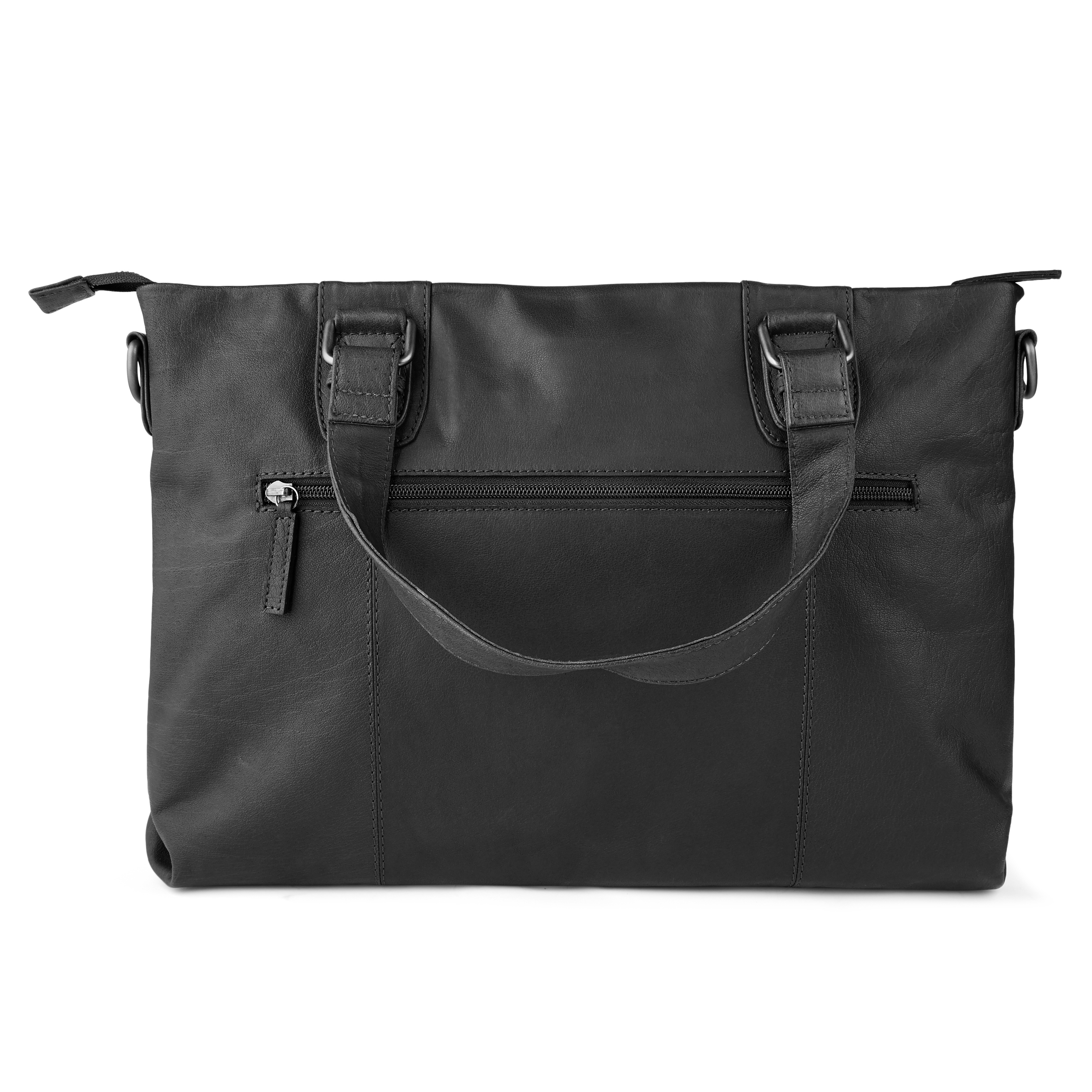 Oxford Classic Black Leather Bag - 3